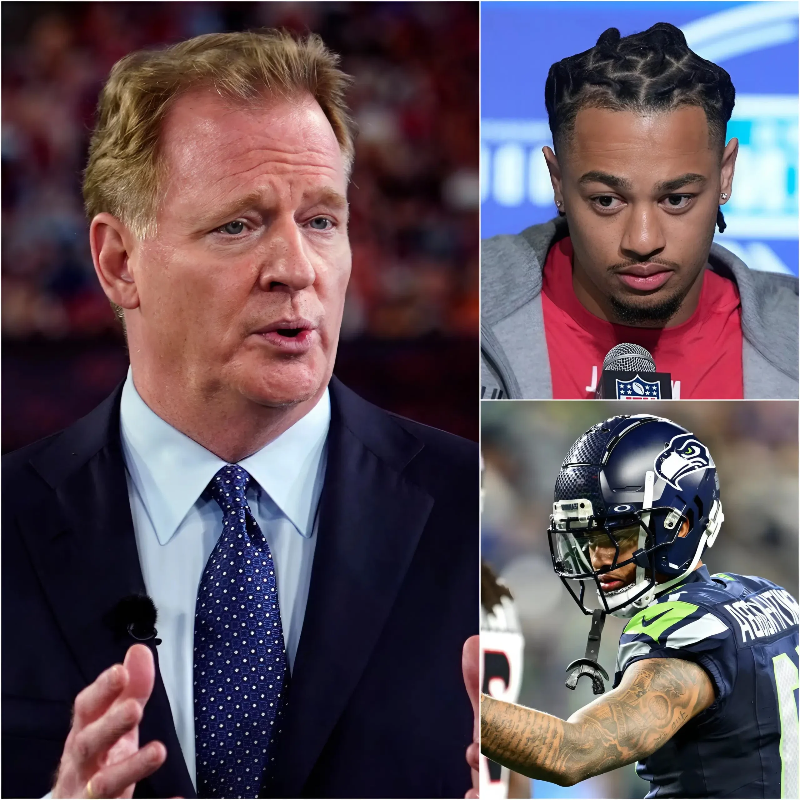 Cover Image for 15 MINUTES AGO: NFL President Roger Goodell stunned the world and fans with a 14-word message to Jaxon Smith-Njigba, while Smith-Njigba’s five-word response left fans speechless — and it was no ordinary reply…