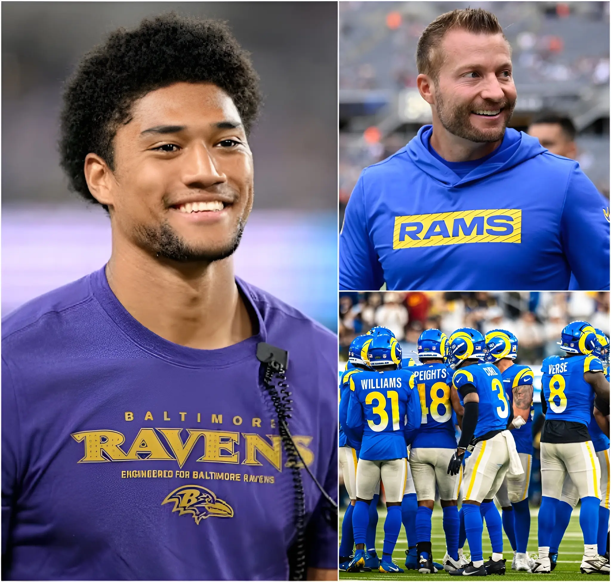 Cover Image for 🚨 SHOCKING NEWS: Baltimore Ravens star safety Kyle Hamilton is reportedly considering leaving the team following growing tensions with new head coach Jesse Minter and the front office. Sources suggest the internal disagreements have reached a point where a split is now being discussed behind the scenes. Los Angeles Rams head coach Sean McVay is said to be very interested in securing Hamilton’s services to strengthen the Rams’ defense. If the move happens, it could trigger a major shake-up across the league.