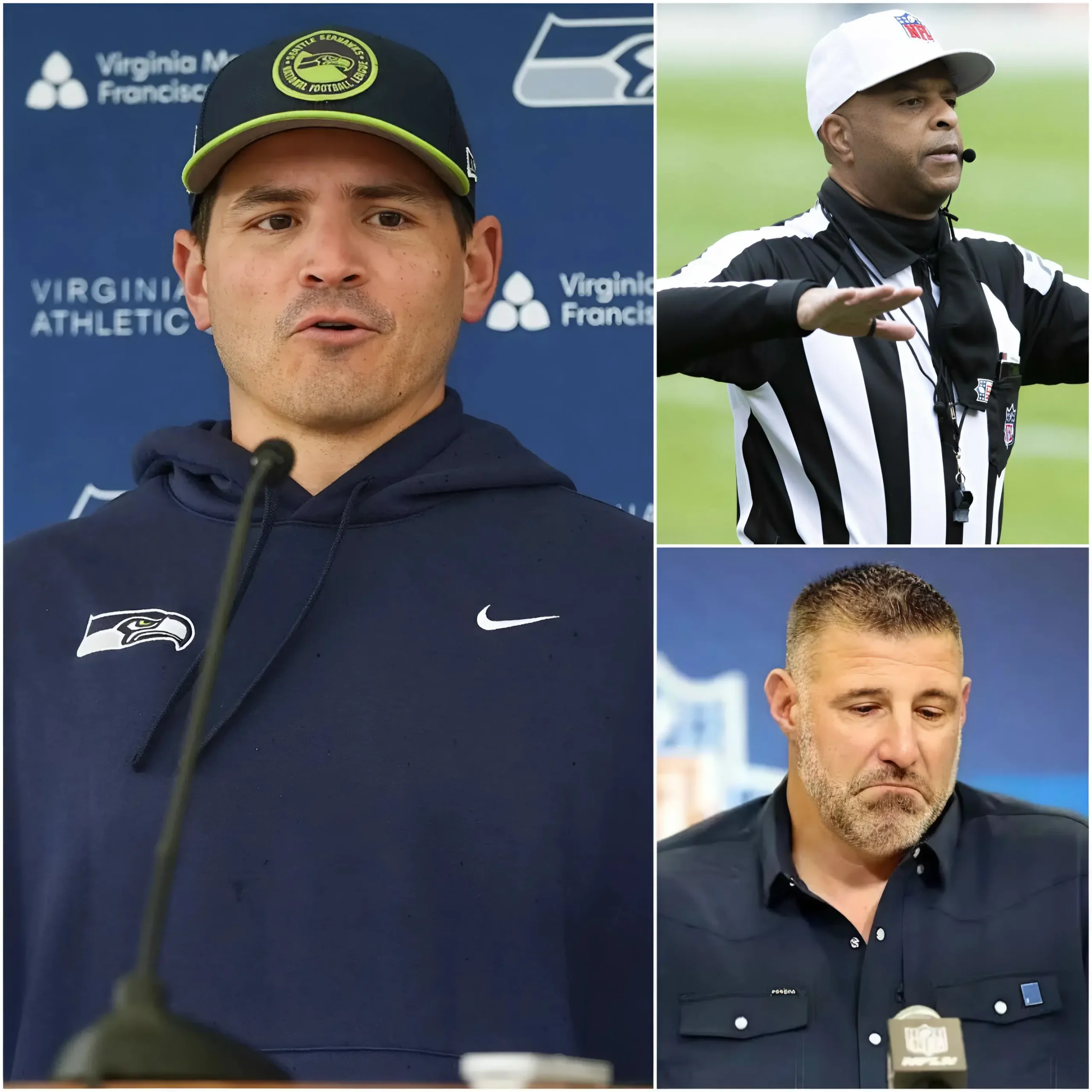 Cover Image for SHOCKING NEWS: Just before Super Bowl LX at Levi’s Stadium, Seahawks head coach Mike Macdonald stunned the NFL by formally requesting a change to the officiating crew, specifically naming referee Shawn Smith and claiming he has “consistently made calls favoring the Patriots.” The accusation immediately ignited fierce debate among fans and analysts about how officiating could influence a game of this magnitude. In response to the rising tension, Patriots head coach Mike Vrabel fired back with a single razor-sharp statement that sent media speculation into overdrive. With kickoff approaching, the Seahawks–Patriots showdown now promises not only elite action on the field, but an intense psychological battle off it as well.