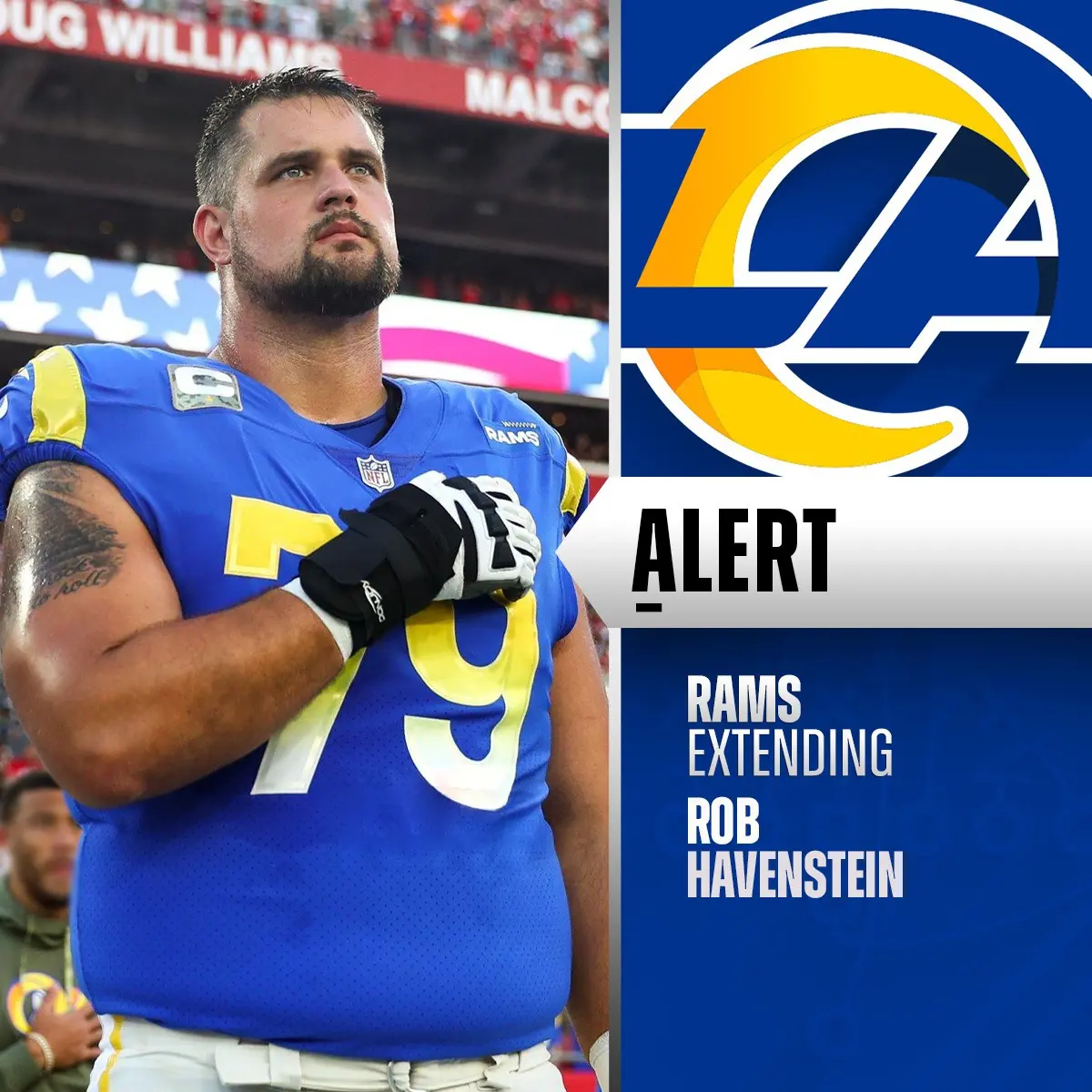 Cover Image for 🚨BREAKING: RT Rob Havenstein Takes Pay Cut to Stay With Rams, Then Sends 5-Word Message That Fired Up Los Angeles 👇