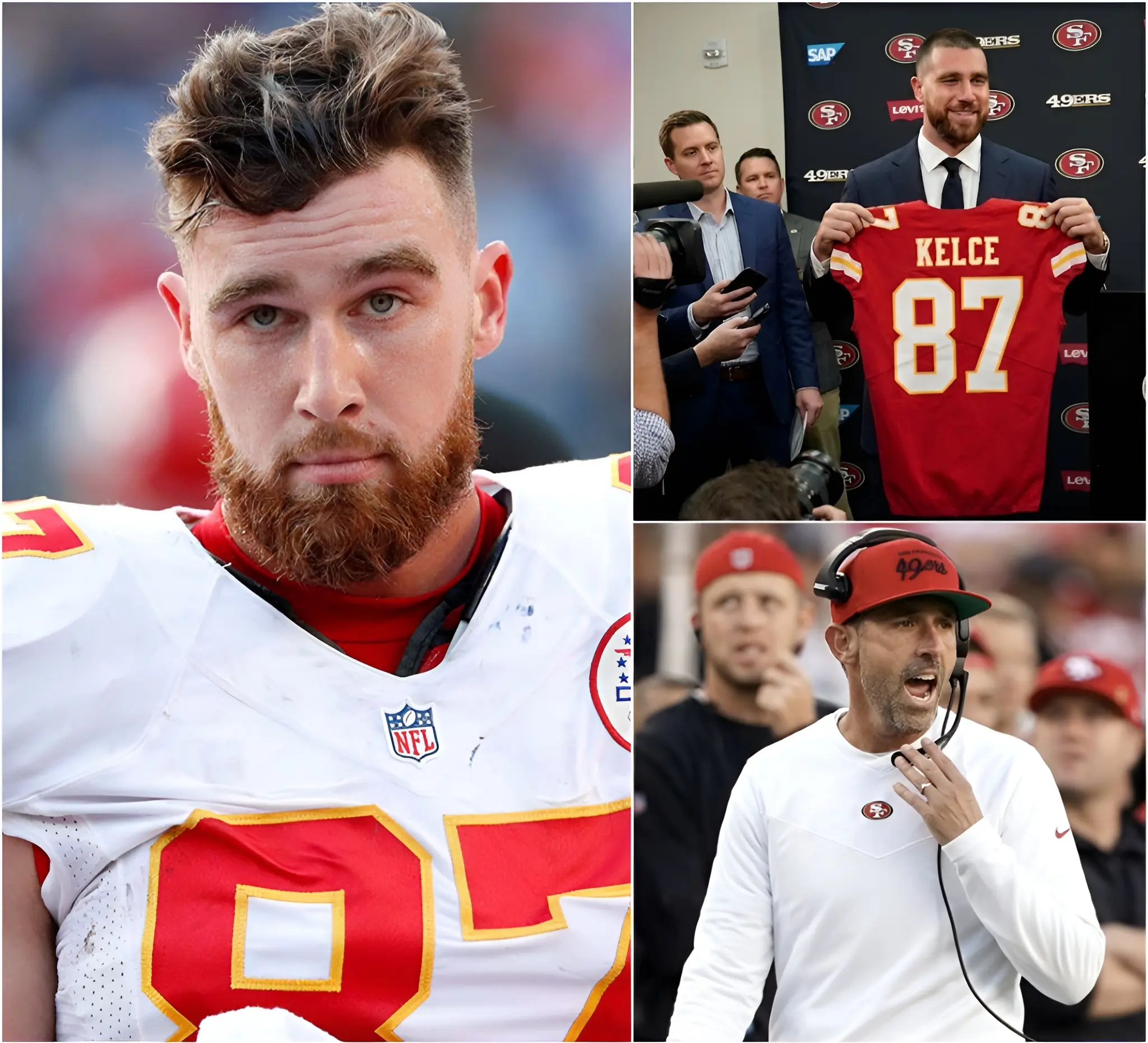 Cover Image for BREAKING NEWS: Travis Kelce has officially signed a two-year contract with the San Francisco 49ers worth $48 million, including multiple performance-based incentives. The talented tight end said he was drawn to the 49ers’ dynamic offensive system and their strong championship aspirations. Kelce believes this move puts him in the perfect position to showcase his skills and take his game to the next level. Head coach Kyle Shanahan believes Travis Kelce is the missing piece who can elevate the 49ers’ offense and usher in a new explosive era in San Francisco.