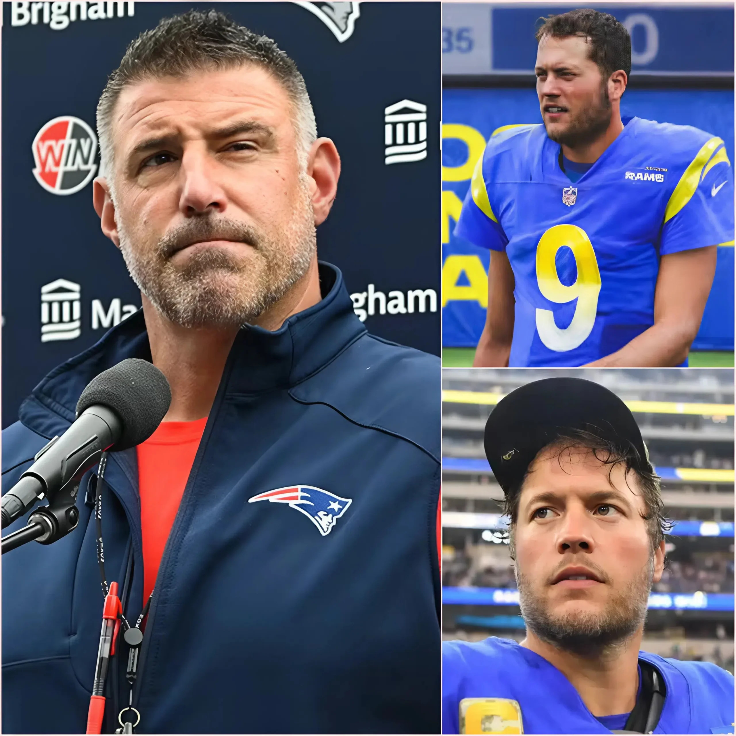 Cover Image for 🚨 SHOCKING NEWS: Mike Vrabel publicly exposes NFL Network’s dirty “scheme”! The Patriots’ strategist fired a shot, accusing the league of conducting a large-scale “brainwashing” campaign by only airing Stafford’s masterpiece before the NFL Honors. Vrabel claims this is blatant MVP rigging, trampling on the efforts of rookie Drake Maye. Amidst the storm, Stafford unexpectedly launched a scathing 10-word response that silenced Vrabel immediately. The horrifying truth behind the voting has been leaked? Details in the comments! 👇