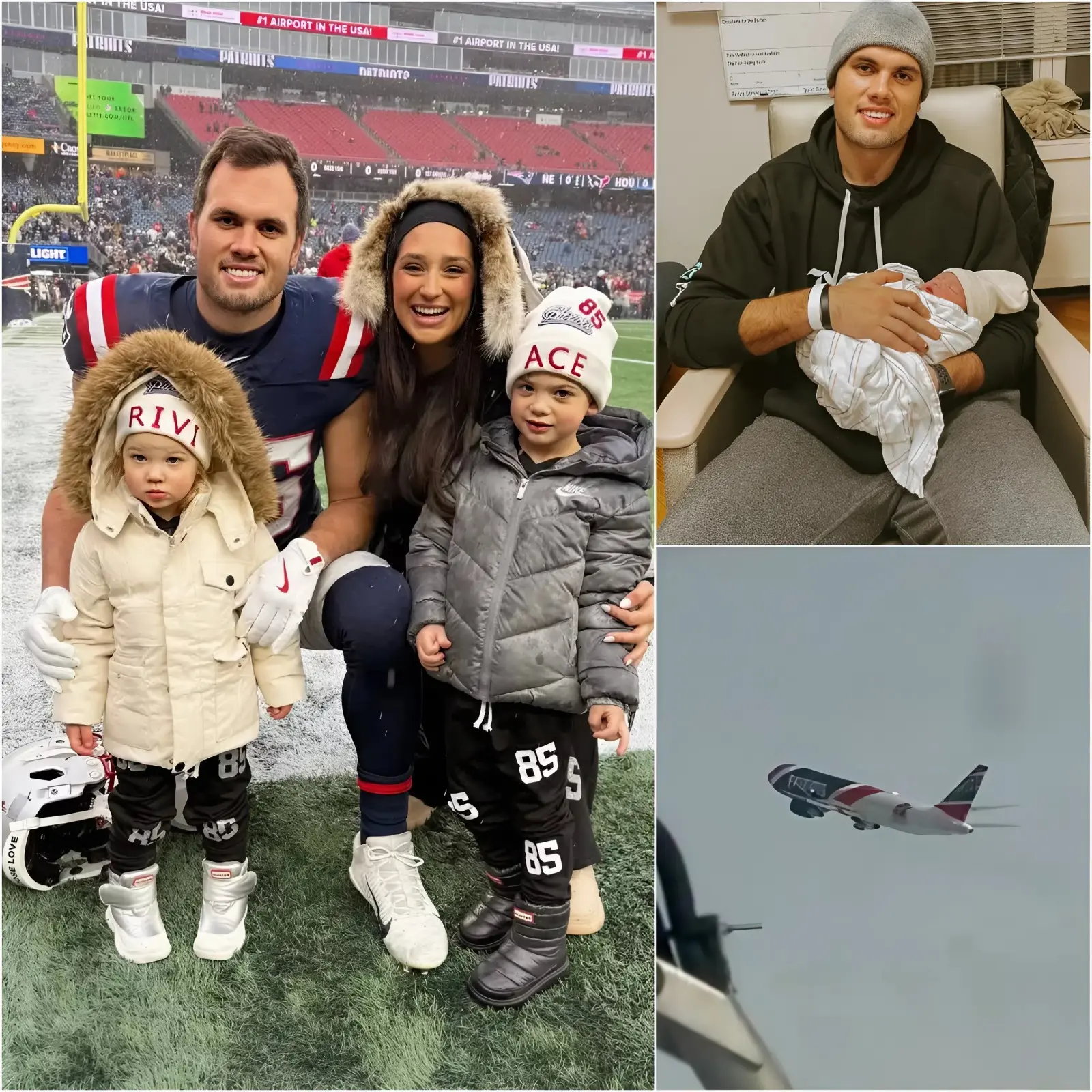 Cover Image for CONGRATS: Hunter Henry Missed the Patriots Team Plane to the Super Bowl to Welcome His Third “Little Patriot”. But what touches Patriots fans the most is the names that Hunter Henry has given to his children, which show his boundless love for the New England Patriots team.