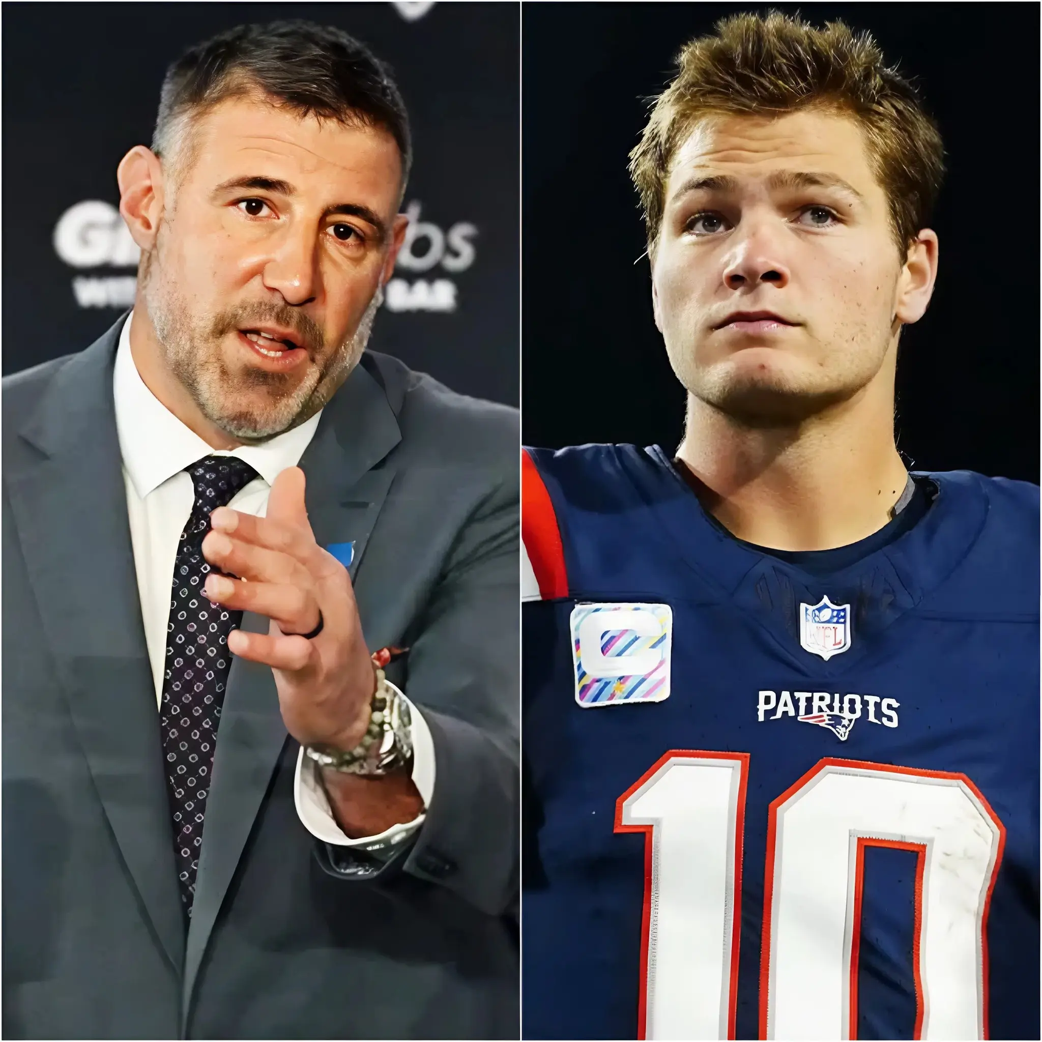 Cover Image for 💔💔 SHOCKING: During an emergency press conference on February 5, 2026, in Santa Clara, just before Super Bowl LX against the Seahawks, head coach Mike Vrabel unexpectedly broke his silence and made a shocking announcement about the right shoulder injury of Drake Maye – the star QB leading the team to the finals, causing extreme concern among fans!