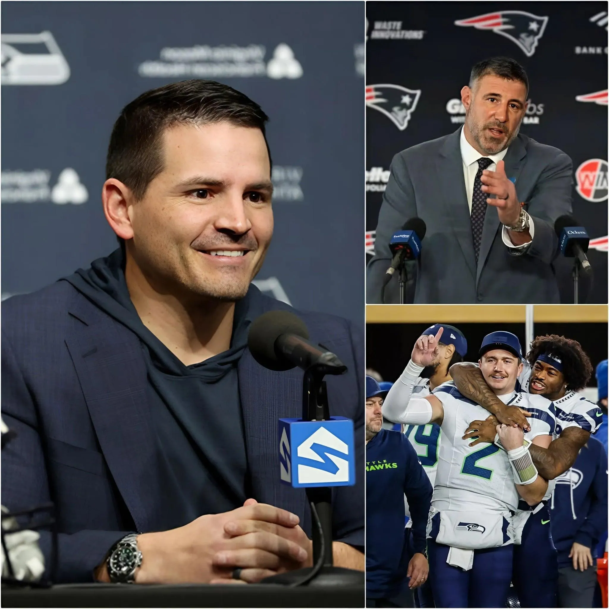 Cover Image for BREAKING NEWS: New England Patriots head coach Mike Vrabel has shocked the entire NFL world after declaring:“Our team will completely destroy the Seattle Seahawks. We will make history just like in 2015 — they will continue to fail and …” His remarks sparked massive outrage among Seattle Seahawks fans. Shortly afterward, Seahawks head coach Mike Macdonald quietly responded with 15 words — neither too long nor too short, but sharp enough to inflict serious damage — leaving Mike Vrabel speechless and red-faced. 👇👇