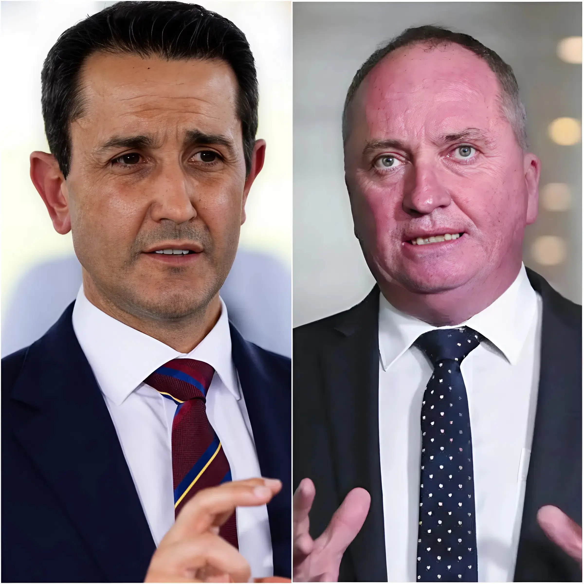 Cover Image for “How dare you speak to me like that!? Who do you think you are?” — Barnaby Joyce suddenly exploded live on air, unleashing an angry tirade that left the entire studio frozen, as if a shockwave had passed through it. David Crisafulli appeared visibly stunned, pale and with trembling hands, while millions of viewers watched in absolute silence. Backed into a corner, he tried to force a smile and justify the decision to spend millions of taxpayers’ dollars on lavish parties and questionable expenditures in sensitive sectors using public funds. Every sentence from Crisafulli sounded rehearsed; every pause radiated tension and desperation. Barnaby Joyce showed no mercy: his questions were fast, ruthless, and direct, piercing through carefully prepared defenses and polished speeches. Each intervention exposed privilege, arrogance, and what viewers perceived as blatant hypocrisy at the highest levels of power. For several moments of extreme tension, an absolute silence hung over the studio, breath held, the atmosphere suffocating. Then came the explosion: gasping breaths, whispers, and thunderous applause. Within five minutes, social media erupted, and the carefully constructed image of the politician began to collapse immediately.