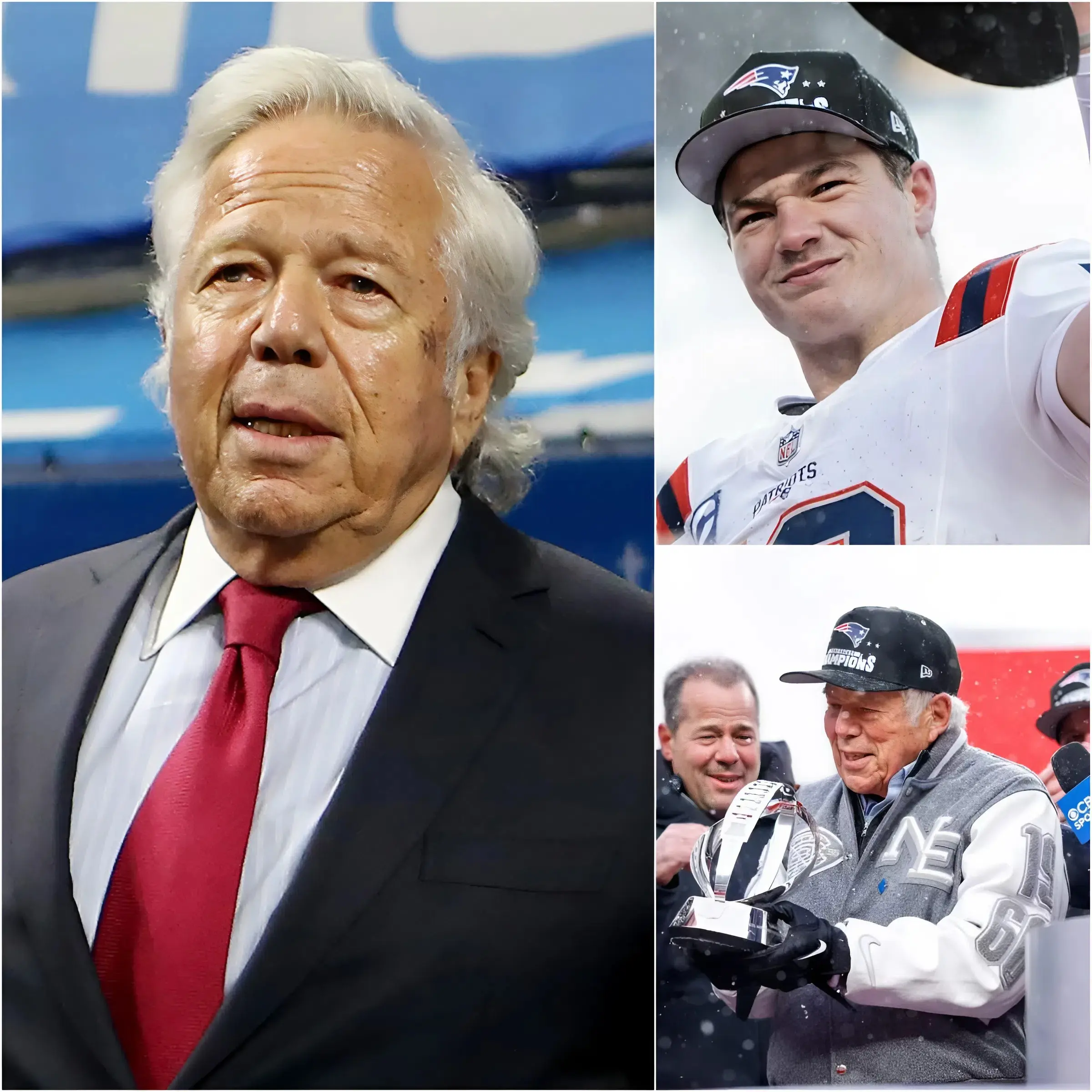 Cover Image for GOOD NEWS FROM FOXBOROUGH: Billionaire Robert Kraft – a powerful businessman, longtime supporter, and owner of the New England Patriots – has just sent shockwaves through the Patriots fan community by pledging a massive bonus if the team wins the Super Bowl this season. The bonus, described as “life-changing,” will be given directly to the young players, is so large that even top NFL stars would be envious, and is enough to fuel the team’s ambition to win their seventh Lombardi Trophy.