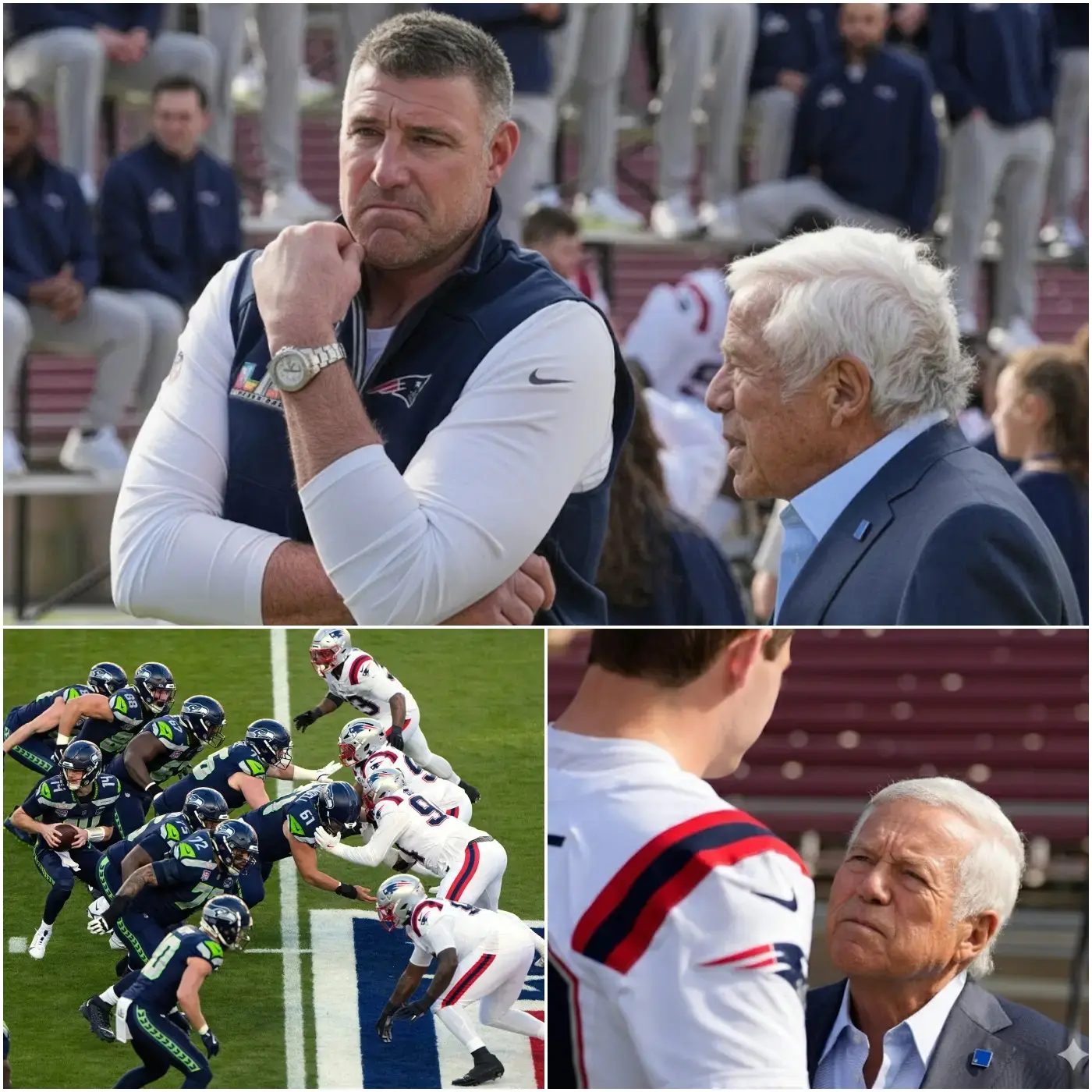 Cover Image for “Get that useless guy off this team—now!” — Patriots owner Robert Kraft couldn’t hide his fury after what he called the most humiliating loss of Super Bowl LX, as New England were beaten 29–13 by the Seattle Seahawks. According to the report, Kraft demanded that Mike Vrabel take immediate action—cutting ties with three players he felt delivered inexcusable, disappointing performances and removing them from the New England Patriots organisation at once. Those names are…