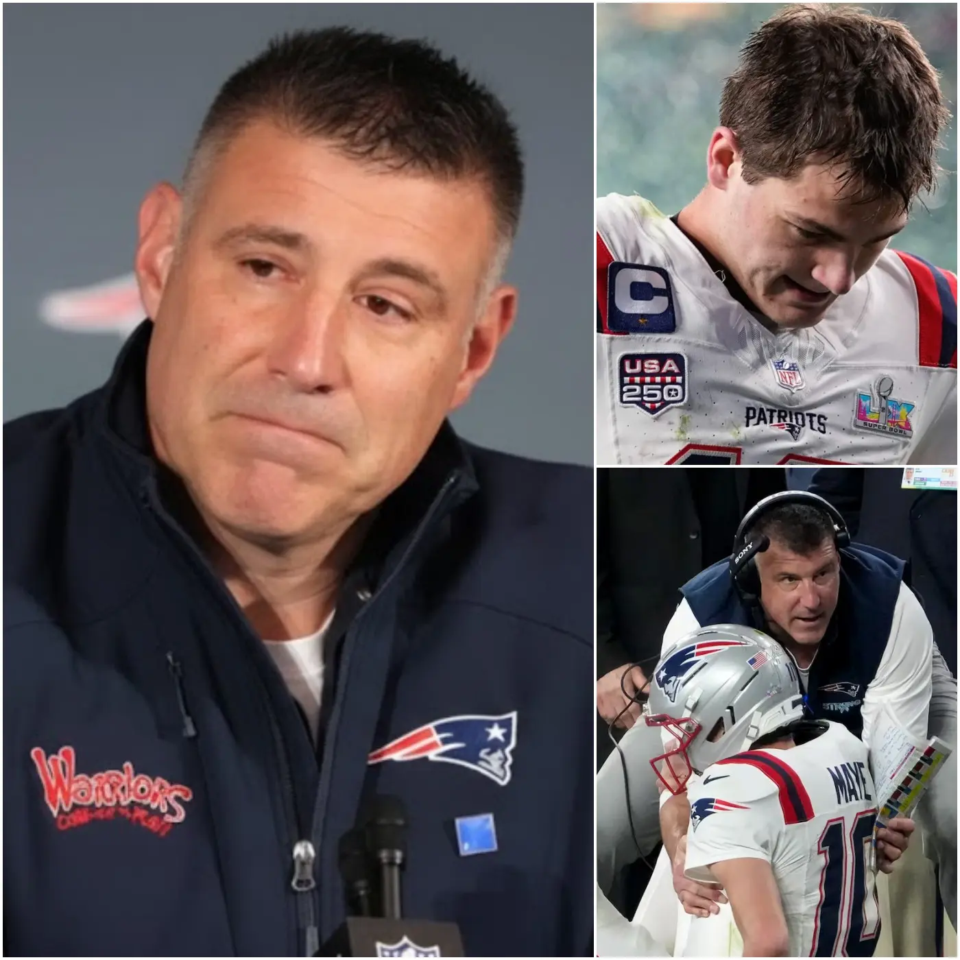 Cover Image for 10 MINUTES AGO: New England Patriots head coach Mike Vrabel revealed a heartbreaking reason why his players — especially Drake Maye — weren’t able to give their full 100%, ultimately falling 13–29 to the Seattle Seahawks. Instead of anger, many fans are now expressing concern and sympathy for the team. “The guys gave everything they had out there tonight,” Vrabel said, his voice breaking. “Please try to understand what they’ve been through this week. I just hope people can show a little compassion for our players right now…”.See more 👇👇