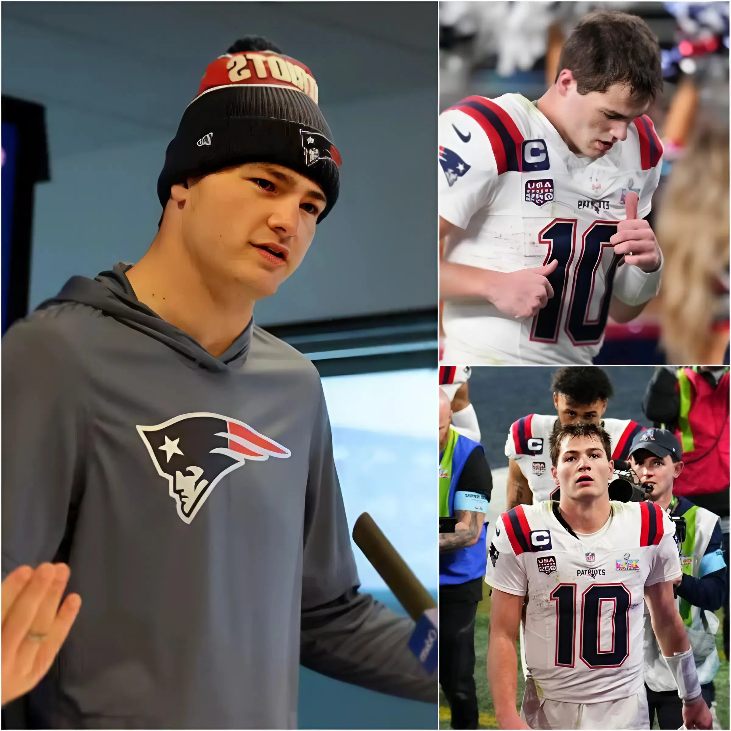 Cover Image for 💔 TEARS SHAKE THE AMERICAN SOCCER WORLD: “They stole my game in a rich country where justice must be served!” Drake Maye broke down in tears, declaring he had been treated unfairly and would never return to the Super Bowl. He revealed that his opponents, the Seattle Seahawks’ defense, had taken advantage of biased refereeing, ignored clear fouls, and even committed brutal tackles on the court, preventing him from performing at his best. “I had a chance to decide the game, but they… I can’t take it anymore!” Drake said, trembling, shocking the NFL community. Meanwhile, the Seahawks angrily retorted: “He lost because he played badly, don’t blame us!” And then, justice was served — an official announcement from the organizers left both the Seahawks and Drake completely stunned.