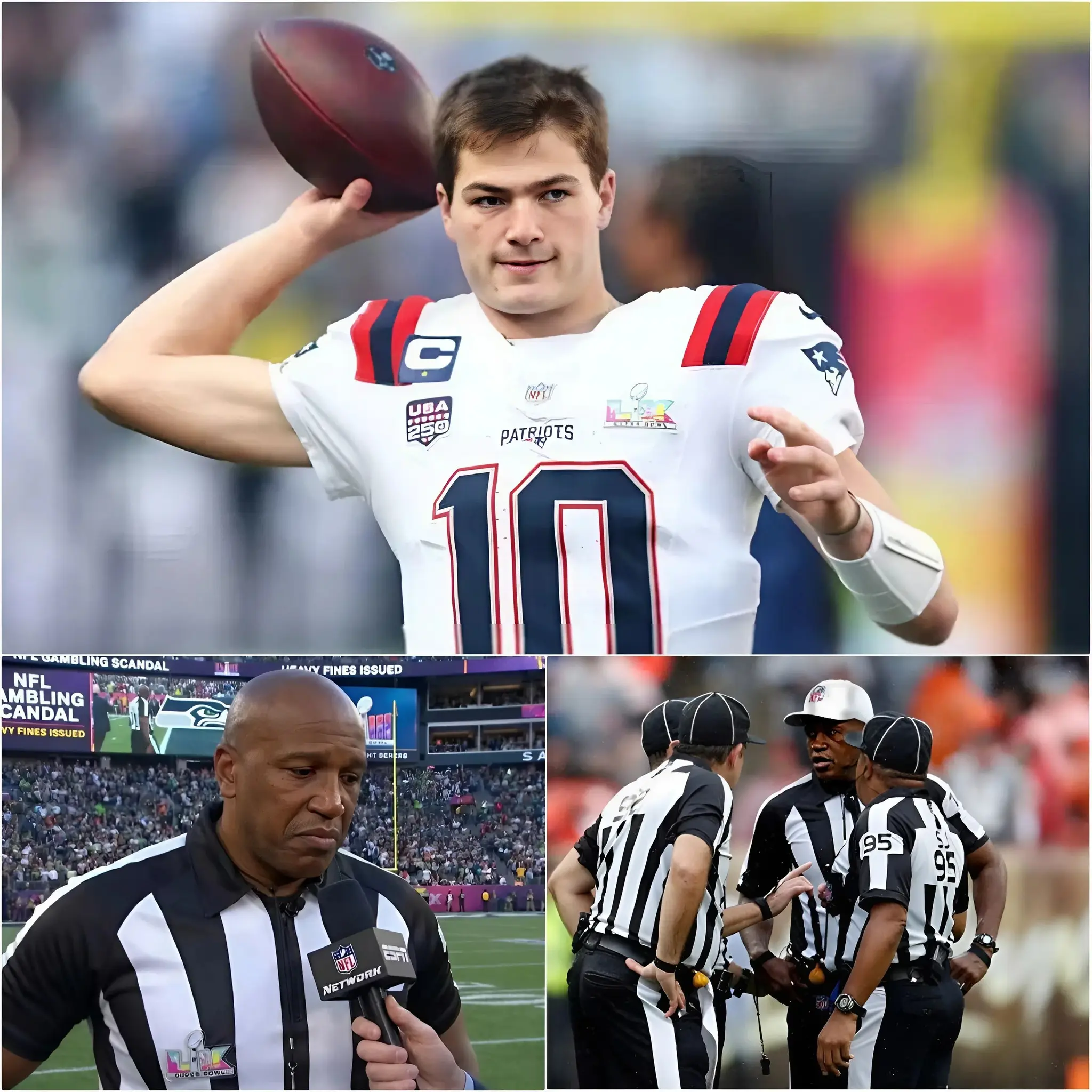 Cover Image for A FEW MINUTES AGO: Good news for New England Patriots: Three referees assigned to Super Bowl LX (Seahawks vs. Patriots, the 2025 NFL championship game) have been summoned for investigation regarding gambling activities and allegations of past bias. If no new developments alter the situation, the game result will be voided and the Super Bowl will be replayed—an unprecedented event in league history. The NFL has also released the initial statements from the involved referees…👇👇