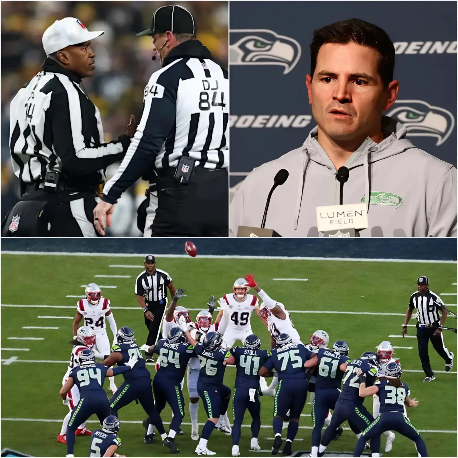 Cover Image for JUST 10 MINUTES AGO: The results of Super Bowl LX 2025 have officially been nullified, as all referees involved—along with the head coach of the Seattle Seahawks—have reportedly been taken into custody for questioning in what is now being described as a shocking and unprecedented scandal in NFL history…Full details in the comments below 👇 SEE FULL HERE 👇👇: