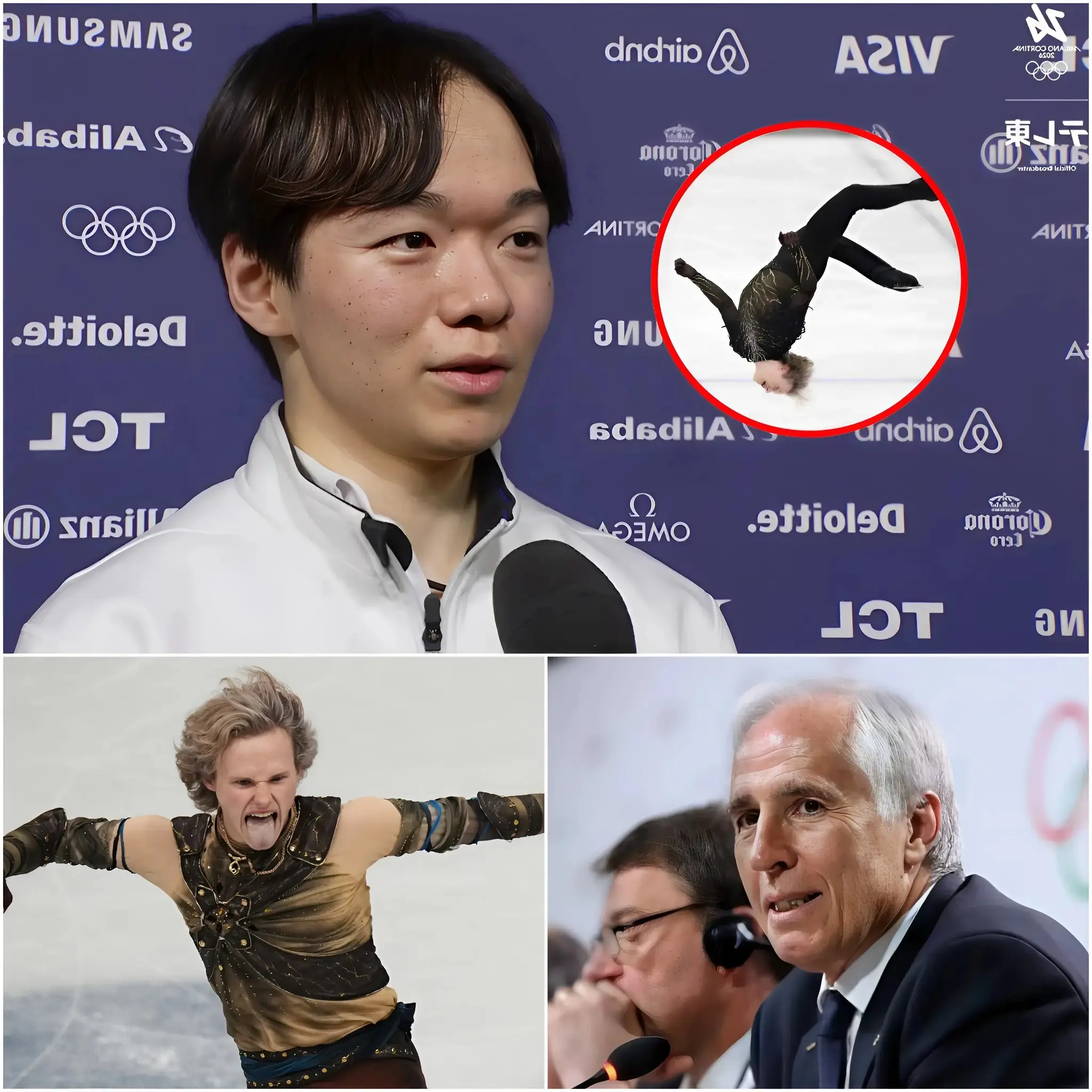 Cover Image for “WHAT A CHEAP MOVE!” Just seconds after Japan’s loss to the United States in the team figure skating event at the 2026 Winter Olympics, silver medalist Yuma Kagiyama, his face flushed with anger, pointed at Ilia Malinin and loudly accused the American star of deliberately performing a jump that had been banned for half a century, demanding that the Olympic Committee and organizers immediately launch an urgent investigation. Only five minutes later, in front of dozens of cameras, Giovanni Malagò slowly lifted his head, a cold, icy smile on his face, and spoke exactly 15 words as sharp as knives. The entire stadium erupted into chaos, while Yuma Kagiyama stood frozen, his face drained of color, in front of millions of sports fans watching from all over Italy…