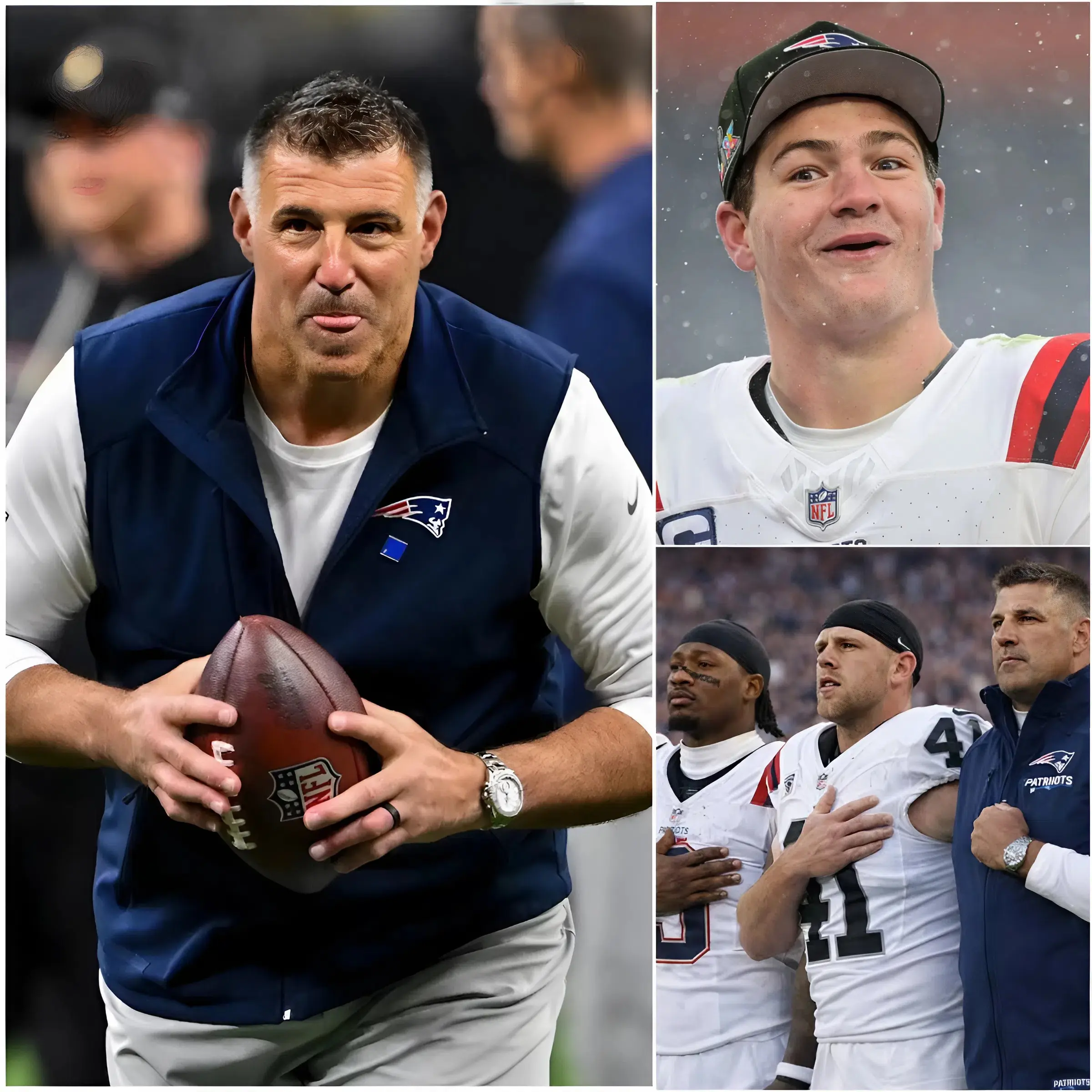 Cover Image for SHOCKING EVENT: Head coach Mike Vrabel unexpectedly announced that the entire team would receive a full three weeks of paid leave — no OTA, no mandatory minicamp, no official activities. Instead, everyone would participate in a private retreat at a luxury resort in Aspen; the entire area was booked, including accommodations for the players’ families, with all expenses covered by the team. “This isn’t just any ordinary vacation — it’s a reward for physical and mental recovery after an extraordinary year, before we get back to hunting for Super Bowl LX1!” he declared. The meeting room fell silent for a few seconds… then erupted in thunderous cheers and applause. Many players, including Drake Maye and Christian Gonzalez, jumped up and hugged each other, some even in tears from the surprise. But the drama didn’t end there. Vrabel continued: “And to celebrate, I have a special gift for each of you — not a RoƖex, not a car, but something even more meaningful than a championship ring…”