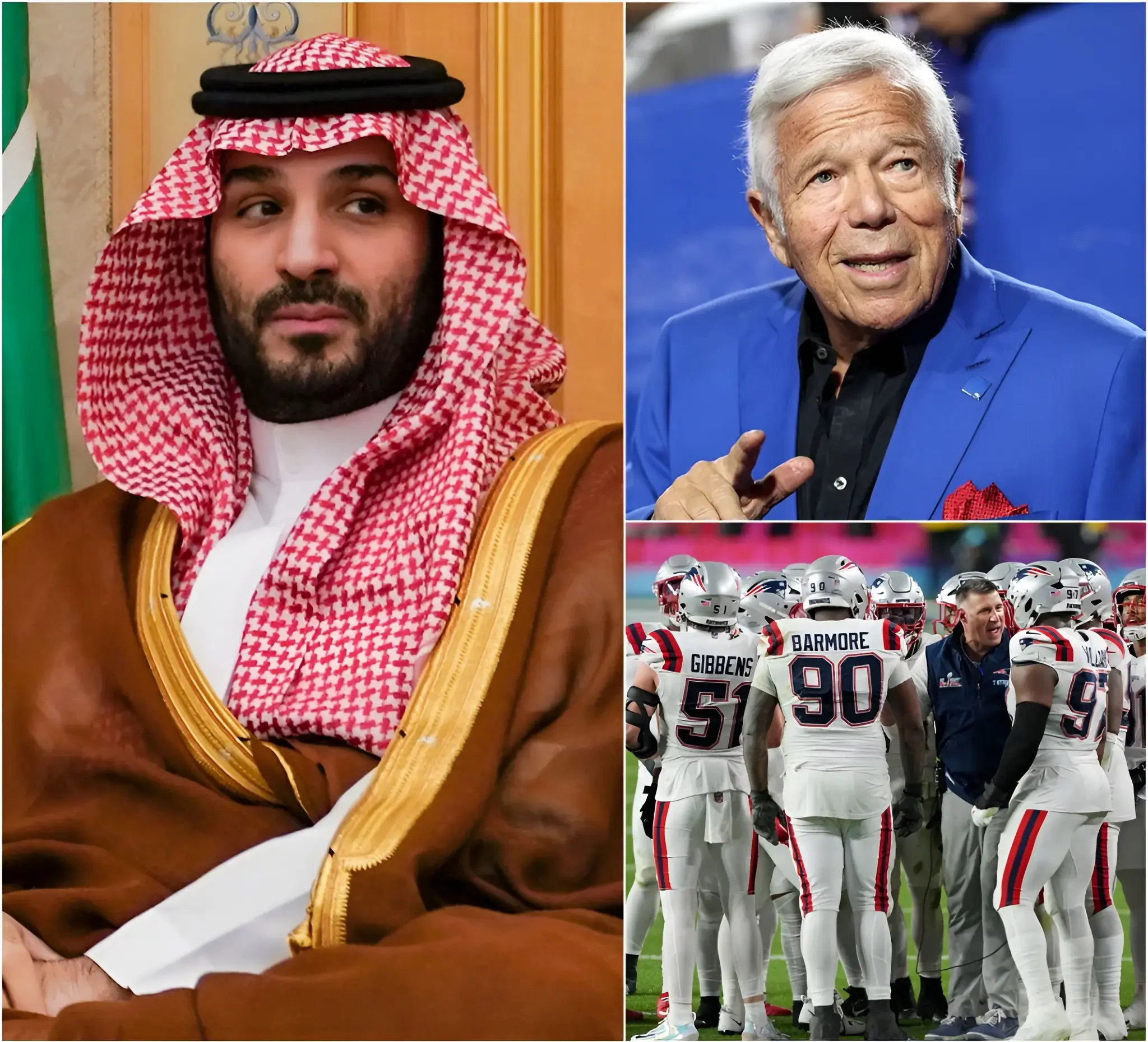 Cover Image for “GIVE ME THE NEW ENGLAND PATRIOTS, AND I WILL TURN THEM INTO THE MOST GLORIOUS GALAXY IN AMERICAN FOOTBALL HISTORY…” Mohammed Al Saud, the Saudi Arabian billionaire and Chairman of the Public Investment Fund (PIF), caused a sensation when he publicly expressed his intention to acquire the New England Patriots. In a bold move, he revealed the HUGE sum he was willing to pay to gain control of the NFL icon. Not stopping at a financial bombshell, Al Saud also outlined a COMPLETE and ambitious REFORM plan — restructuring the team from the top to the locker room, restoring their dominance, recruiting top stars, and ushering the Patriots into an unprecedented era of glory, capable of creating a shockwave throughout the entire league.