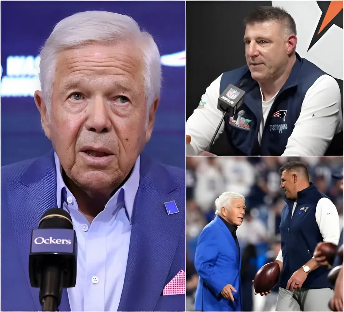 Cover Image for SHOCKING NEWS: Head coach Mike Vrabel stunned the media by announcing his readiness to leave his position with the New England Patriots following what he called “irreconcilable differences” with the team’s leadership. Vrabel hinted that disagreements over future direction after the Super Bowl defeat to the Seattle Seahawks had made continued unity impossible. This unexpected announcement immediately sent shockwaves throughout the organization and left many players bewildered. Just minutes later, owner Robert Kraft issued a strong statement publicly, emphasizing his commitment to stability and asserting that the team’s future would not be swayed by fleeting emotions.
