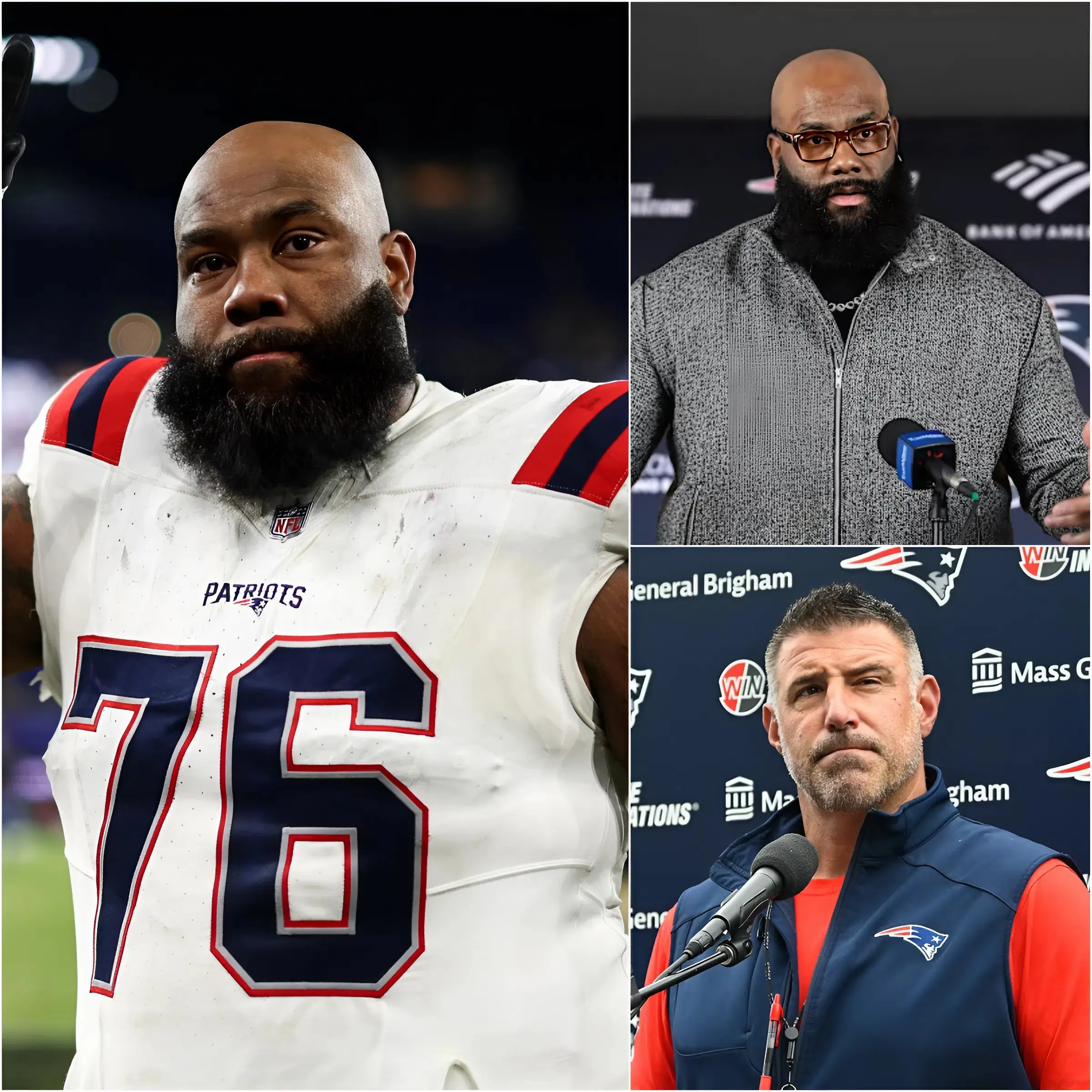 Cover Image for “I no longer have a place on this team. The coach hasn’t said it outright, but what the team is doing to me in the locker room and in practice speaks volumes. I’m being sidelined…” – Veteran New England Patriots player Morgan Moses emotionally shared in a recent interview about being marginalized by the coaching staff and teammates. He believes he is no longer part of the coaching staff’s plans and presented three pieces of evidence showing he is being treated unfairly, which has caused internal tension within the New England Patriots.