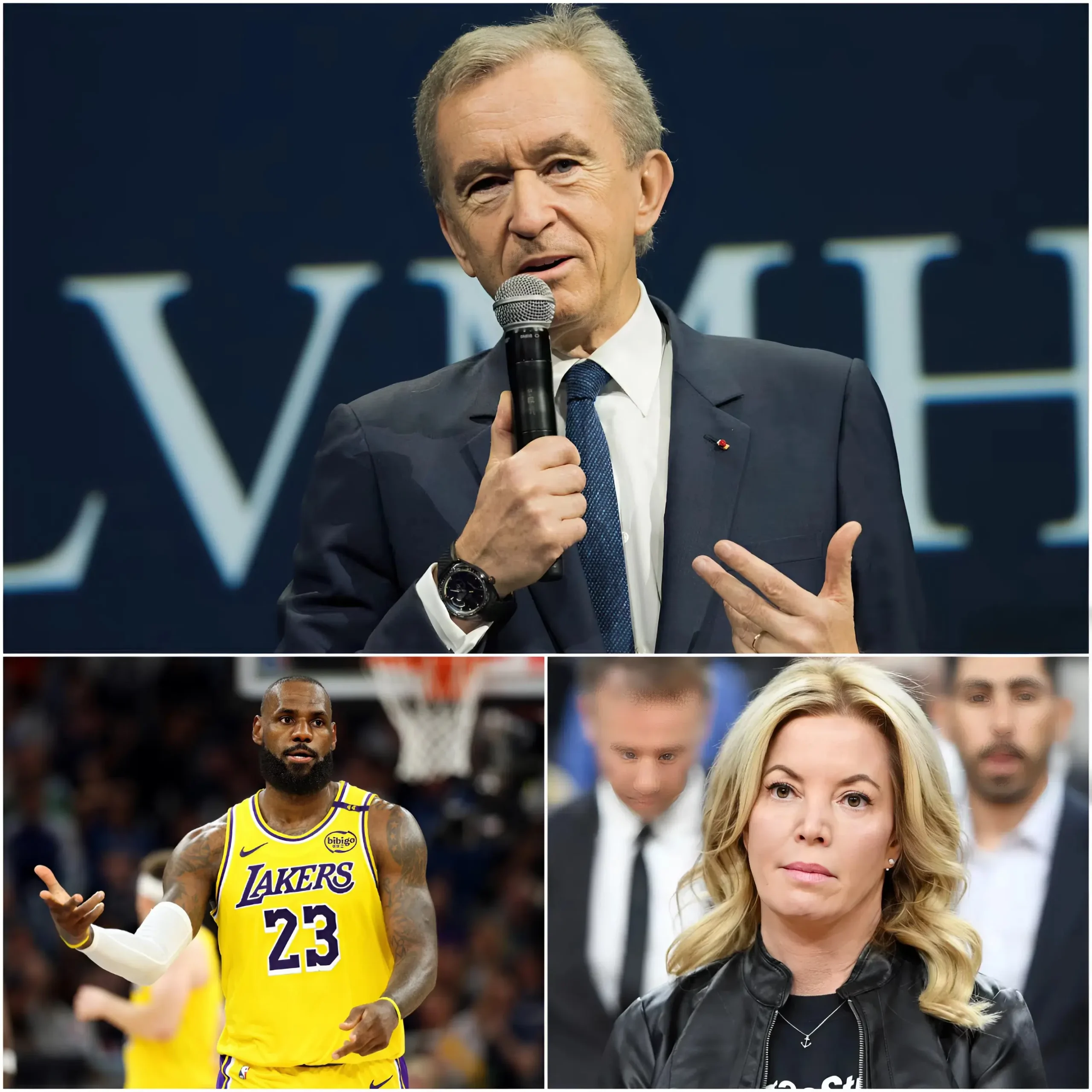 Cover Image for 🟡 15 MINUTES AGO: “Give me the Los Angeles Lakers and I will turn it into the greatest club in NBA history…” The Louis Vuitton magnate, Bernard Arnault, has proposed buying the Lakers — an offer that has shaken the basketball world and sparked massive surprise. He revealed the enormous sum he is willing to invest to acquire the team, along with a detailed plan to significantly improve the quality of the roster, leaving everyone stunned by the boldness of his project. However, the response from president Jeanie Buss surprised everyone, triggering a reaction that left even the most seasoned experts in the industry astonished.