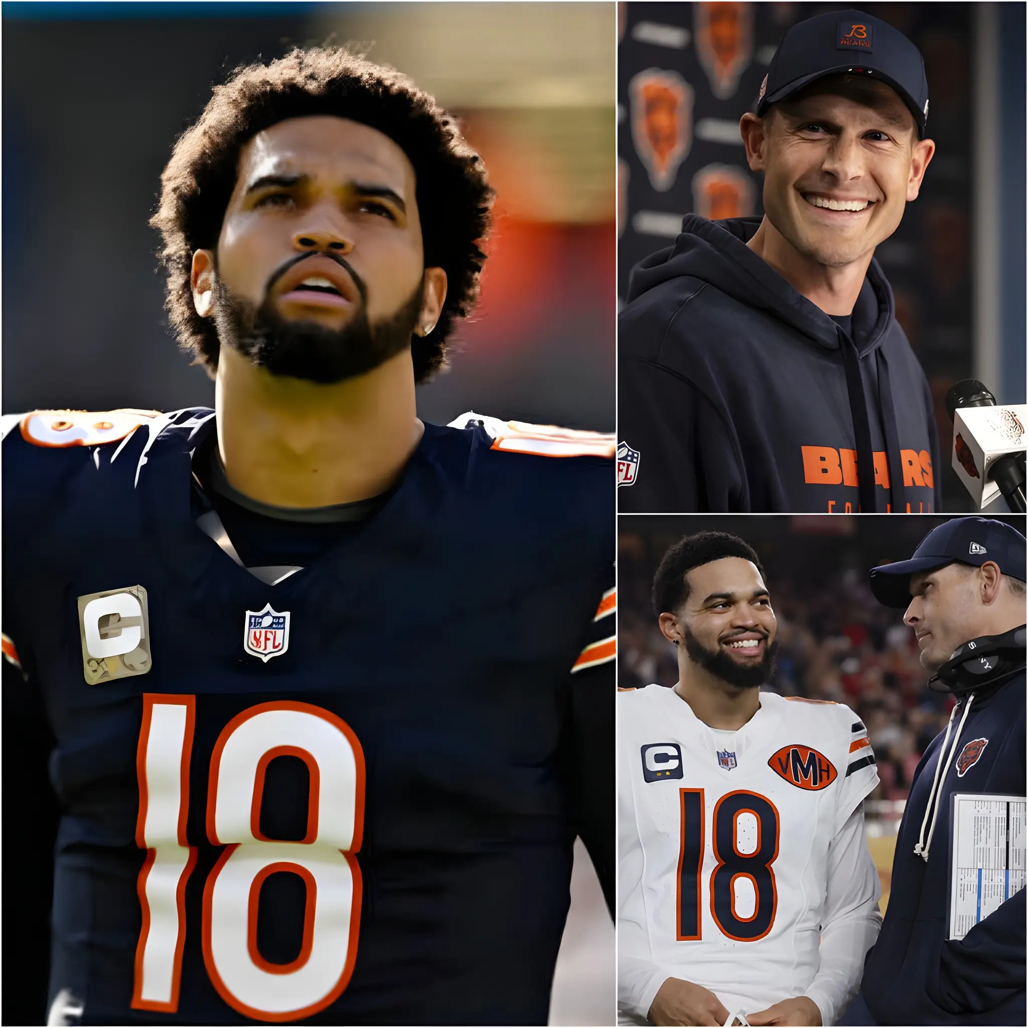 Cover Image for 💔 “I want to apologize to all the Bears fans.” After an unsuccessful season with the Chicago Bears, Caleb Williams broke down in tears, his voice choked with emotion, unable to hold back his tears. At that moment, coach Ben Johnson stepped forward, each word carrying immense power, resonating deeply with every player and fan. The stadium was filled with an unprecedented sense of unity, a blend of grief, hope, and intense emotion – a moment no one who witnessed it could ever forget.