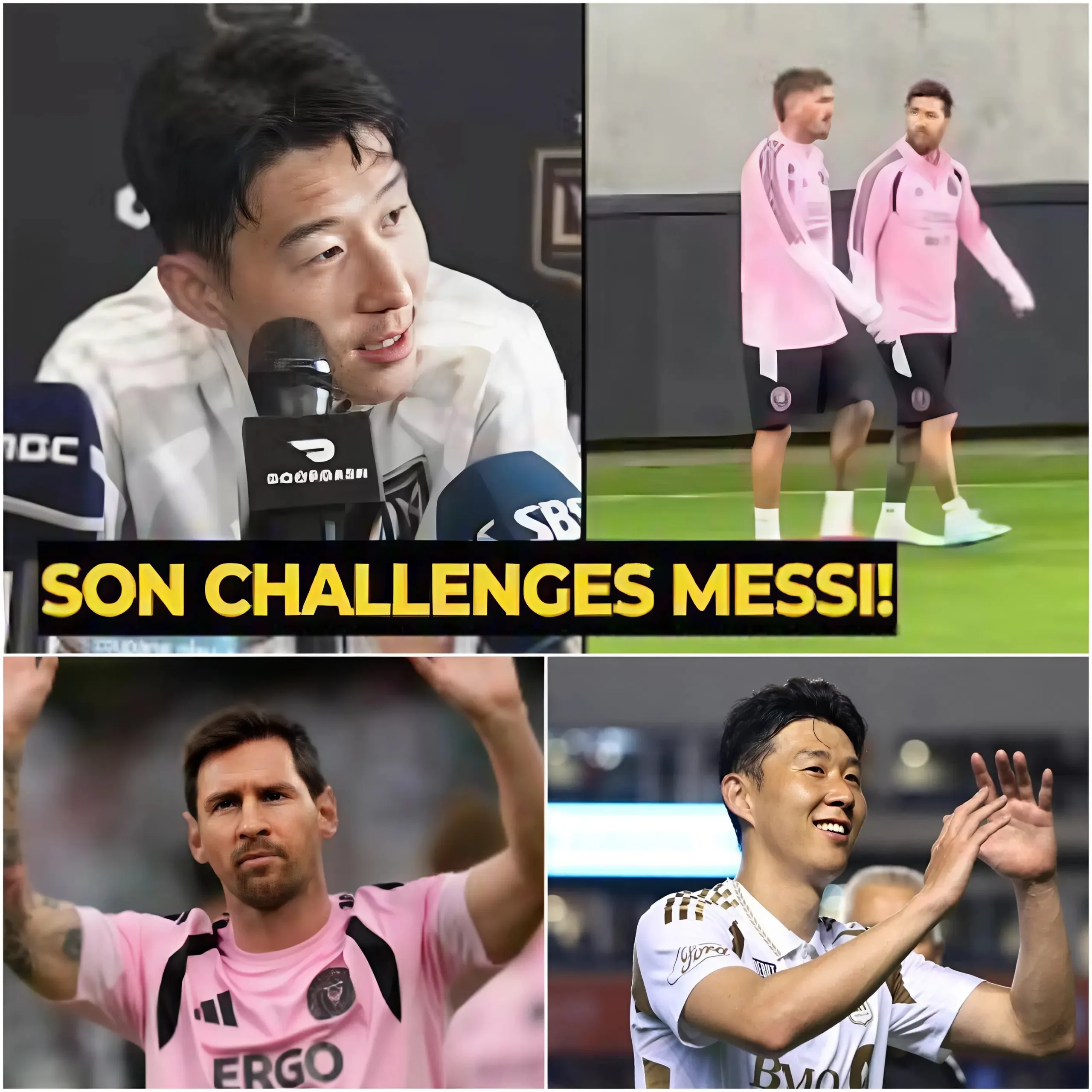 Cover Image for “I WILL MAKE MESSI FACE SADNESS TOMORROW MORNING — THIS OPENING MATCH WILL BE OUR STAGE…” — Forward Son Heung-min publicly challenged Lionel Messi ahead of the clash between Los Angeles FC and Inter Miami CF. He expressed confidence, saying he had carefully prepared a plan with his teammates to contain M10 and even pointed out three weaknesses that could lead to Inter Miami’s defeat. However, Messi himself responded to Son with a brief 10-word message that left the South Korean star speechless…