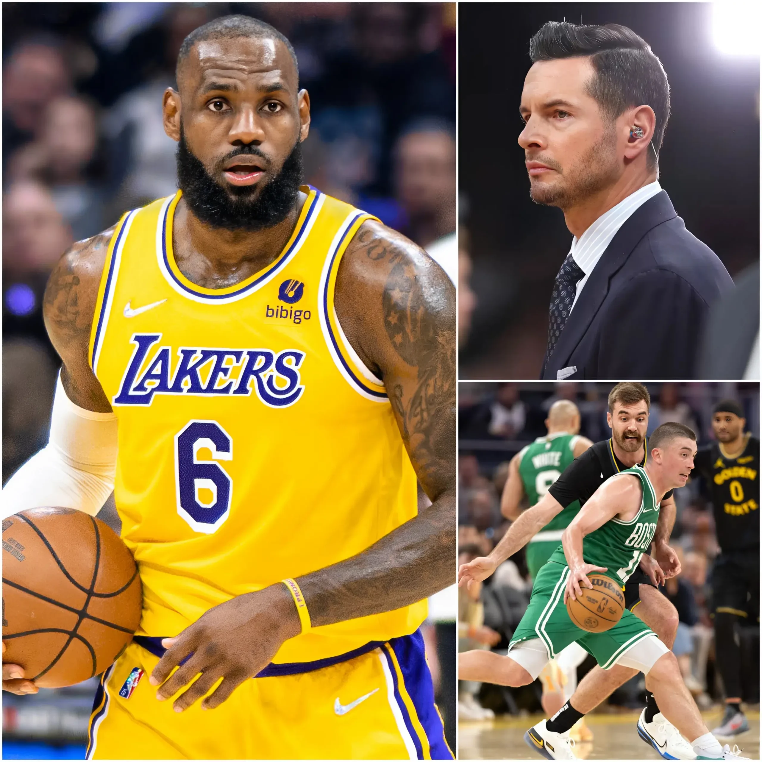 Cover Image for 🟡 Shockwaves at Crypto.com Arena! Concerns are mounting inside the Lakers organization ahead of their showdown with the Boston Celtics… LeBron James has reportedly shaken up the locker room with a blunt warning to JJ Redick, insisting that a certain player should not be in the starting lineup against the Celtics, declaring: “We’re basically playing with 10 men every time he’s on the court!” 😱 James believes that teammate has become a serious threat to the Lakers’ season, putting enormous pressure on Redick ahead of the crucial matchup.