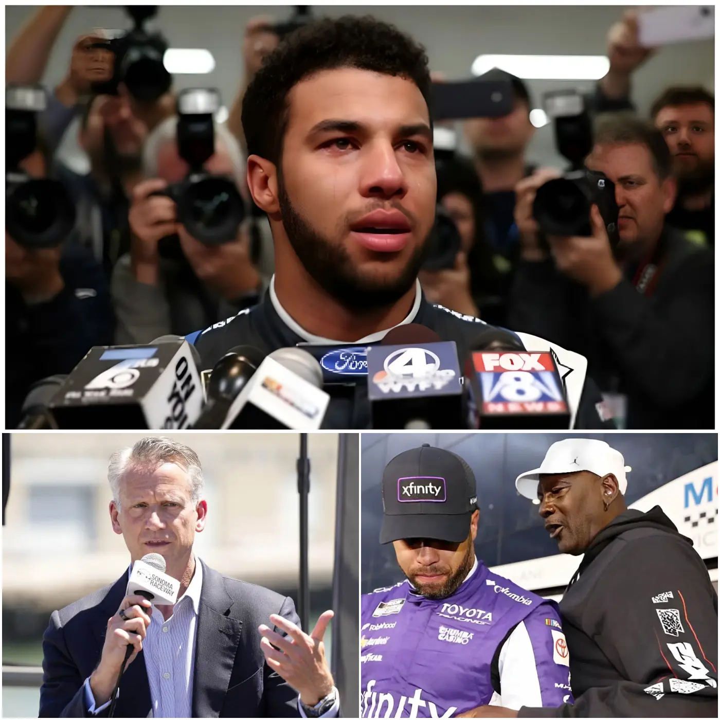 Cover Image for ⭕️🚨 “I’ve had enough — this ends here!” Bubba Wallace is reportedly declaring his departure from NASCAR and hinting at the possibility of leaving the United States after days of mounting tension. The emotional statement landed like a bombshell in the middle of the Cup Series storm. But the drama didn’t stop there. Michael Jordan is said to have authorized the release of sensitive documents that insiders describe as “decisive.” The firm move instantly shifted the narrative, placing Wallace on the defensive. Under intense pressure, the No. 23 driver responded with a brief 15-word statement — restrained and subdued, in stark contrast to the controversy swirling around him. Just hours later, NASCAR’s emergency meeting concluded with a decision that left the entire racing world stunned.