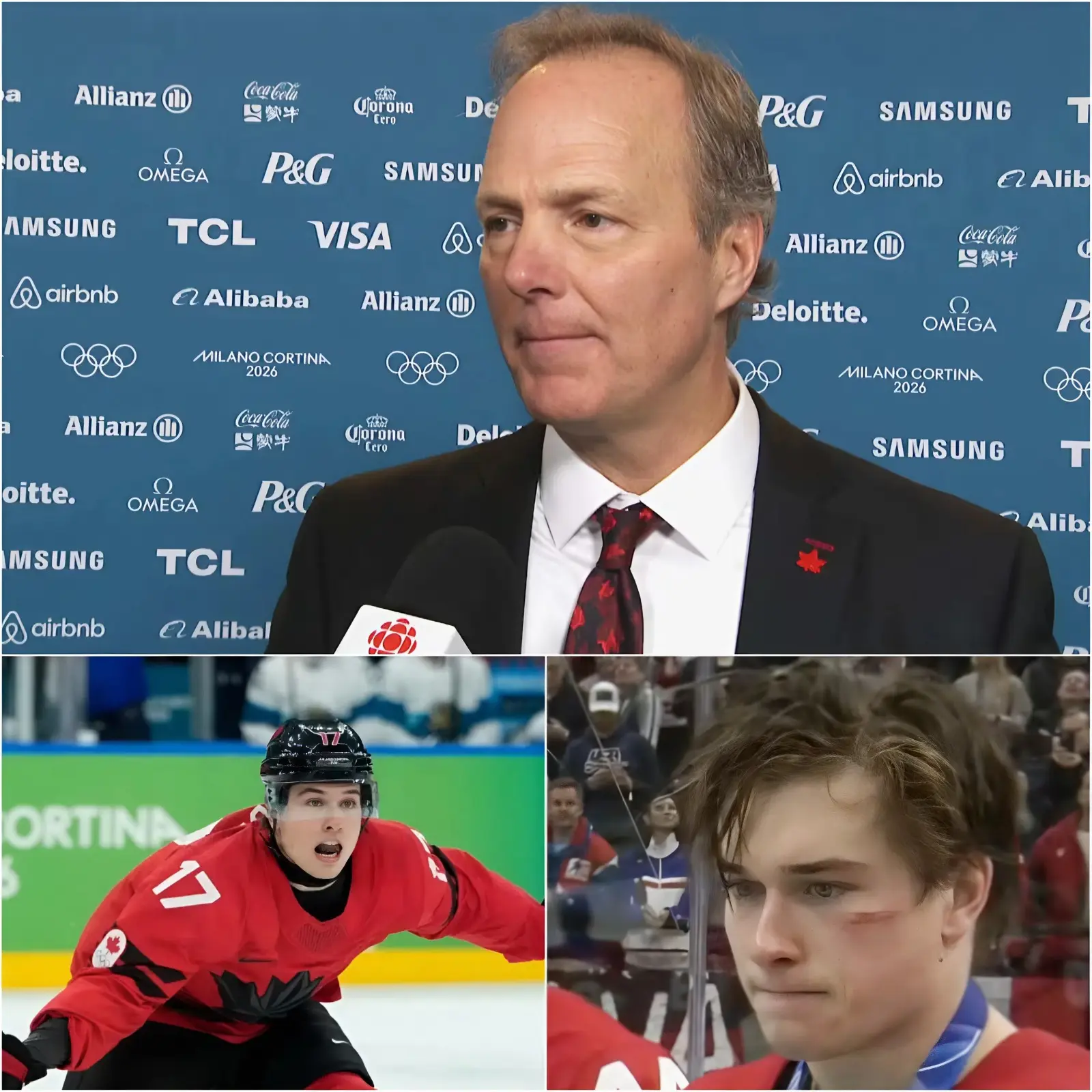 Cover Image for “‘HE’S ONLY 19 YEARS OLD’ – Coach Jon Cooper choked up with tears as he shared about Macklin Celebrini’s condition after the failed Olympic final. He has had to endure countless harsh criticisms from fans and the public after this defeat. Please everyone be understanding and tolerant of that young man. What Jon Cooper is going through, along with Macklin Celebrini’s current situation, has left millions of Canadian hockey fans emotionally choked up and worried about his future.”
