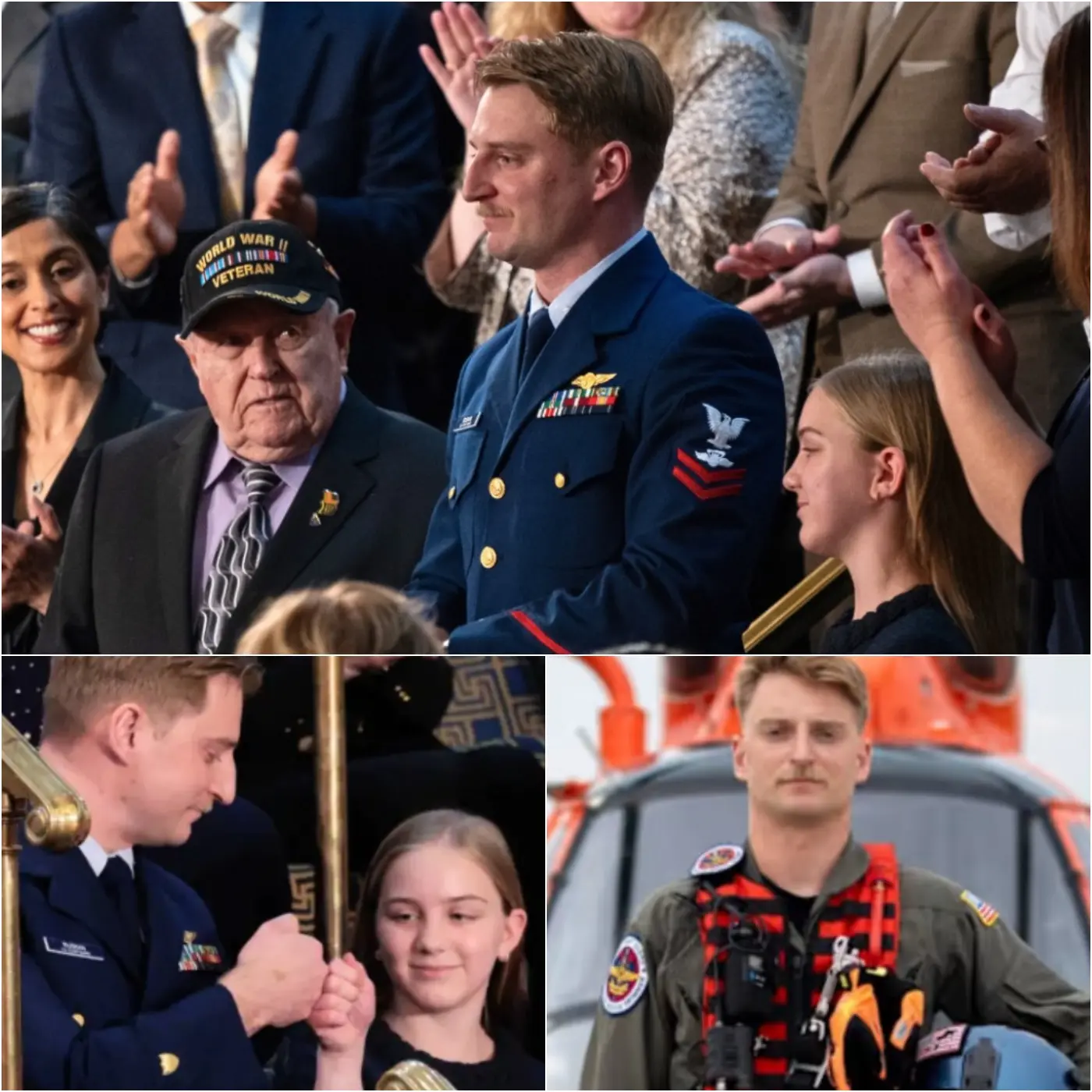 Cover Image for BREAKING: The president honored a Coast Guard recruit who saved 165 people from deadly flooding in Texas, and the moment stunned Congress.