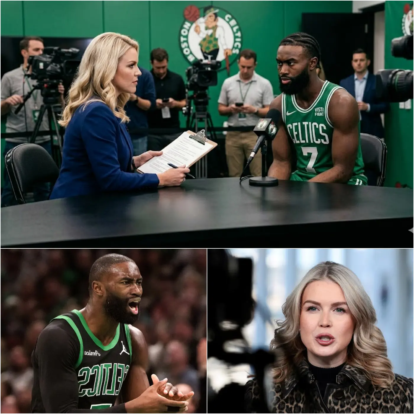 Cover Image for “Who do you think you are? You’re nothing but a damn nobody! You have no value on the court — always terrible passes, not worth a single cent in the modern basketball world!” After Karoline Leavitt, Whoopi Goldberg shocked the entire sports world with these explosive words, unleashing an unexpected media storm. But just a few minutes later, the young talent Jaylen Brown — known for his calm demeanor and humble smile — responded in a way no one saw coming.