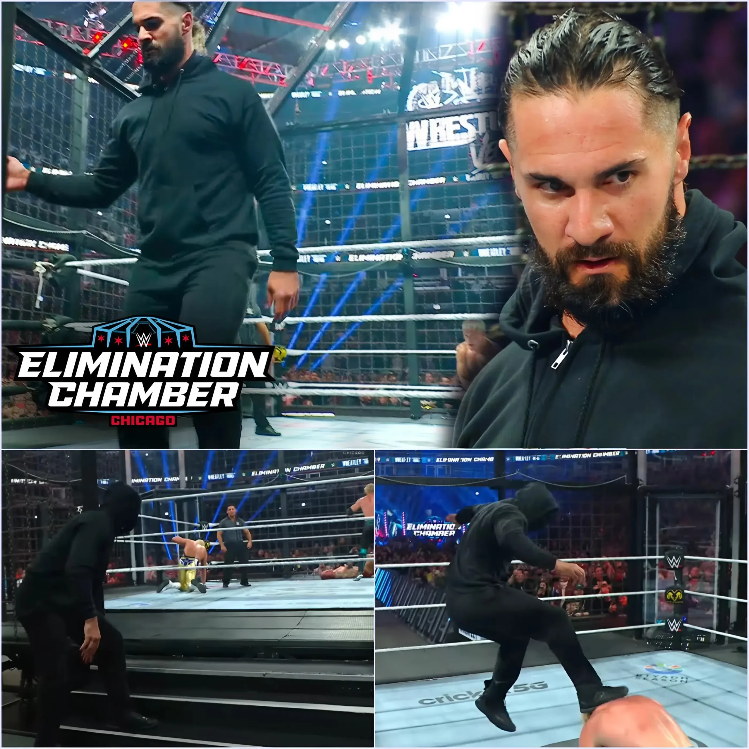 Cover Image for Seth Rollins Is BACK 🚨 Masked Attacker REVEALED As Seth Rollins at WWE Elimination Chamber 👇👇