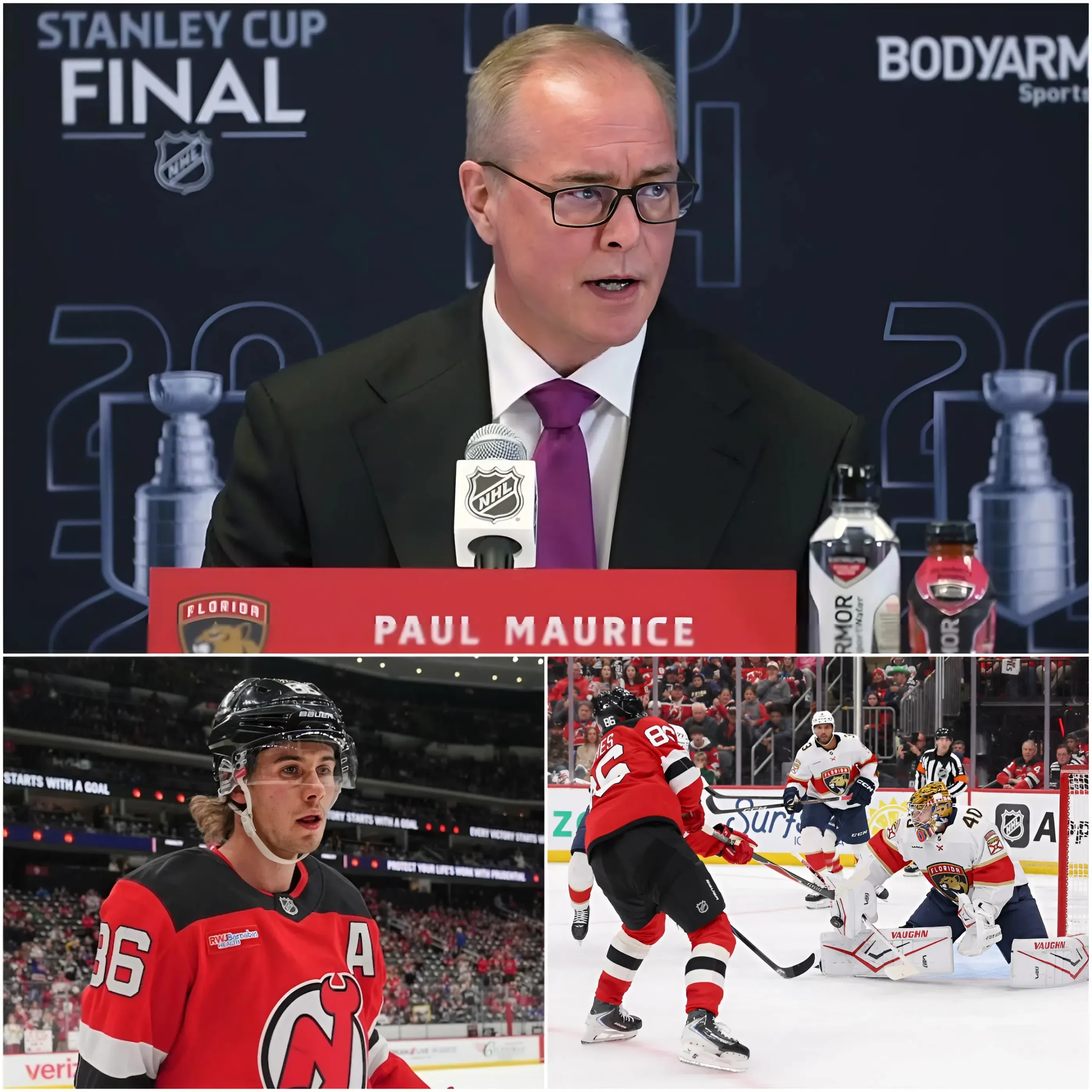 Cover Image for “Since becoming a head coach, I have never seen a player this talented.” The emotional statement from Florida Panthers head coach Paul Maurice about a New Jersey Devils player immediately created a major stir among the public. Paul did not hesitate to praise the outstanding performance of one of New Jersey’s stars in the recent matchup between the two teams, and what surprised fans the most was that the name he mentioned was neither Jack Hughes nor Nico Hischier.
