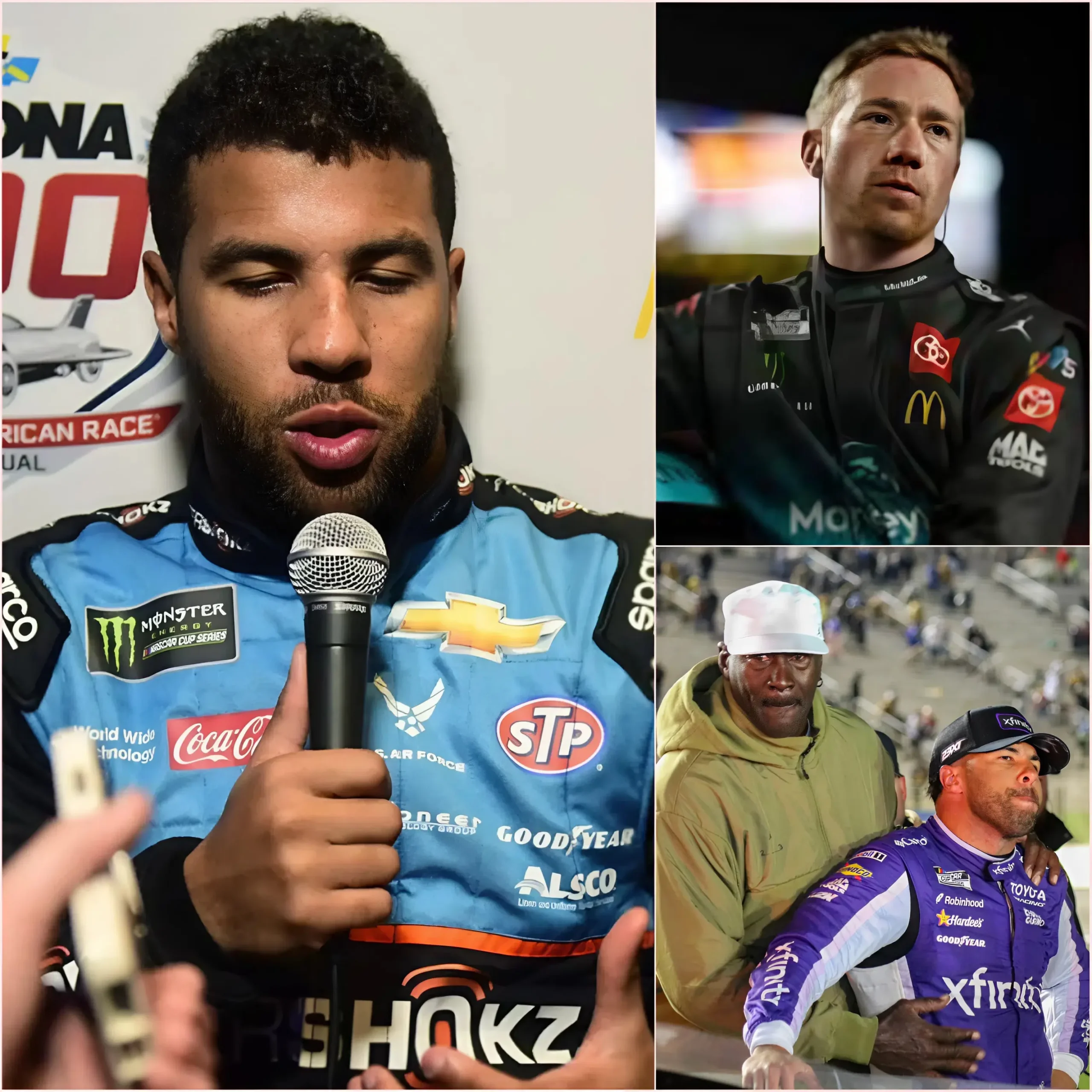 Cover Image for “GIVE THE TROPHY TO THAT CHEATER!” – Bubba Wallace’s heart-wrenching cry is shaking the world of motorsport. Unable to accept the “unreasonable” overtaking maneuvers from his teammate Tyler Reddick, Wallace bluntly exposed a sophisticated match-fixing and technological cheating scheme live on television. The drama reached its peak when Wallace called Reddick a “traitor” to the honor of the sport. However, just 5 minutes after the shocking announcement, a decision to “cancel” the event by the organizers left everyone stunned.
