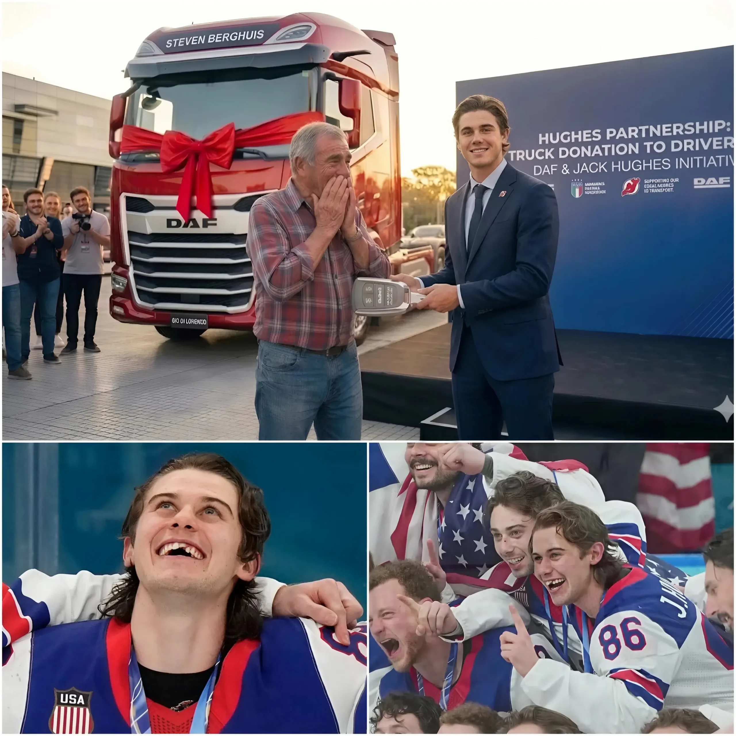 Cover Image for ❤️ EXTRAORDINARY ACT: Jack Hughes, the star player of the New Jersey Devils, is known not only for his talent on the ice but also for his humility and generosity. He deeply moved many people after deciding to gift a brand-new truck to a truck driver who was facing a desperate situation. The man had lost everything after a serious accident: his old truck was completely destroyed, his livelihood became uncertain, and his family was struggling with mounting debts…