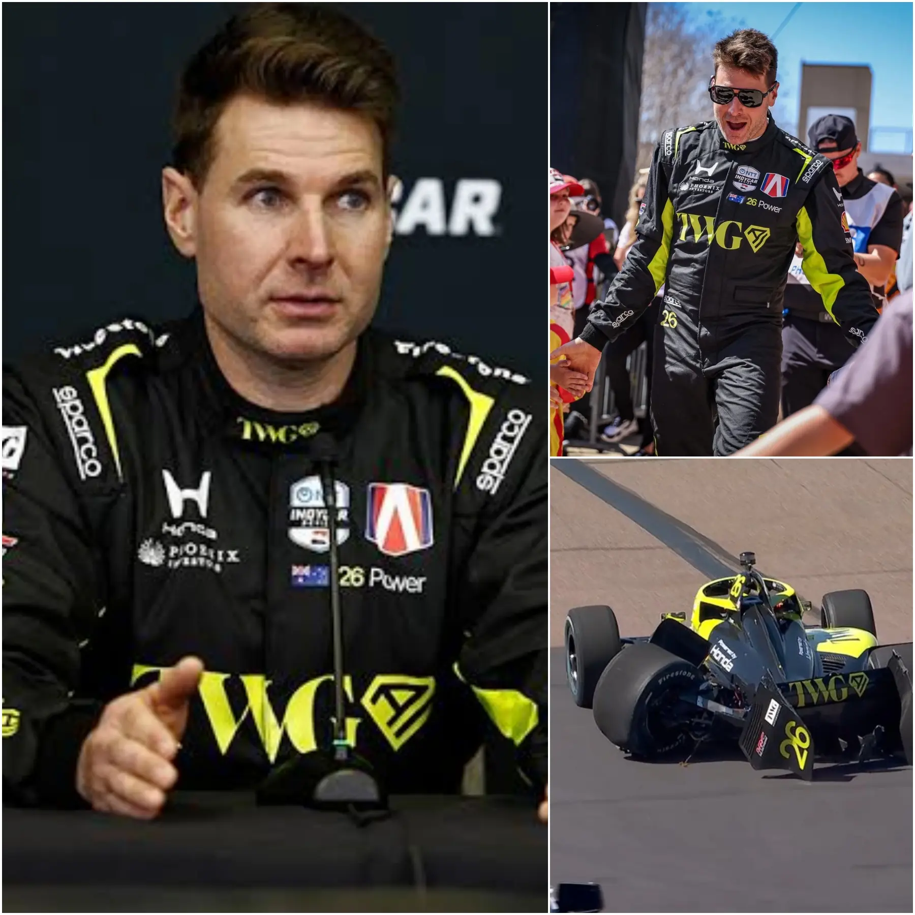 Cover Image for “I FEEL QUITE HURT” – two-time IndyCar champion Will Power stressed the injury he suffered after a serious qualifying accident at Phoenix Raceway, which required immediate medical attention at the trackside medical center.