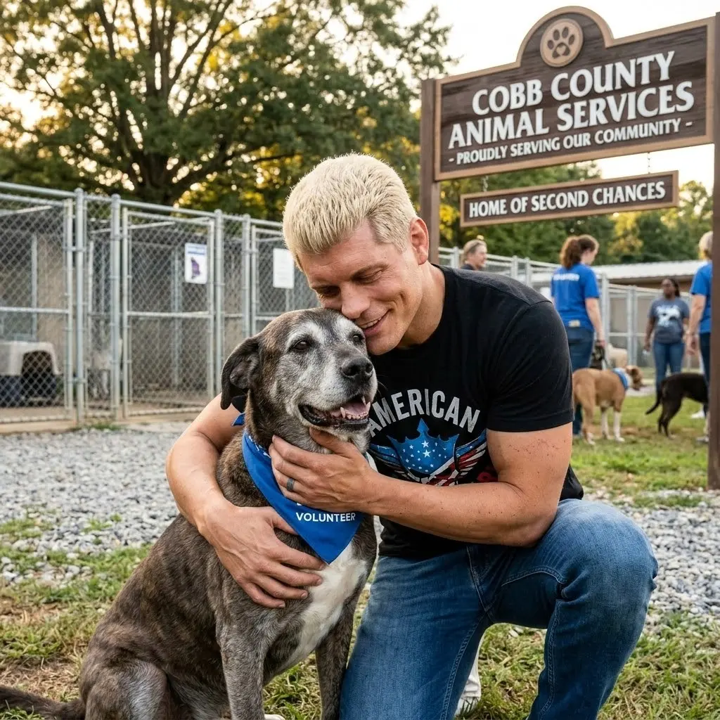 Cover Image for Cody Rhodes quietly stepped into a struggling animal shelter in his hometown, with only 48 hours left before it was forced to close its doors, leaving 27 animals facing the heartbreaking prospect of euthanasia. After kneeling beside an elderly dog named Max and hearing their stories, he said firmly: “All 27 deserve to live.” His next actions not only saved those 27 animals but also gave renewed hope to the entire shelter staff.