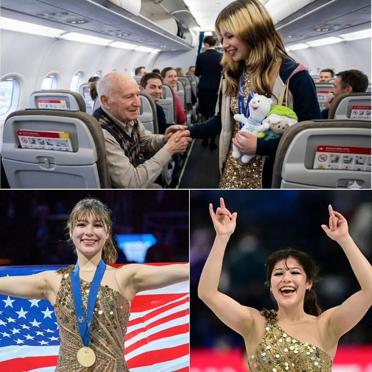 Cover Image for Good news: Figure skater Alysa Liu moved passengers when she gave up her first-class seat to an elderly American veteran. She then quietly helped him, leaving the entire flight crew speechless.