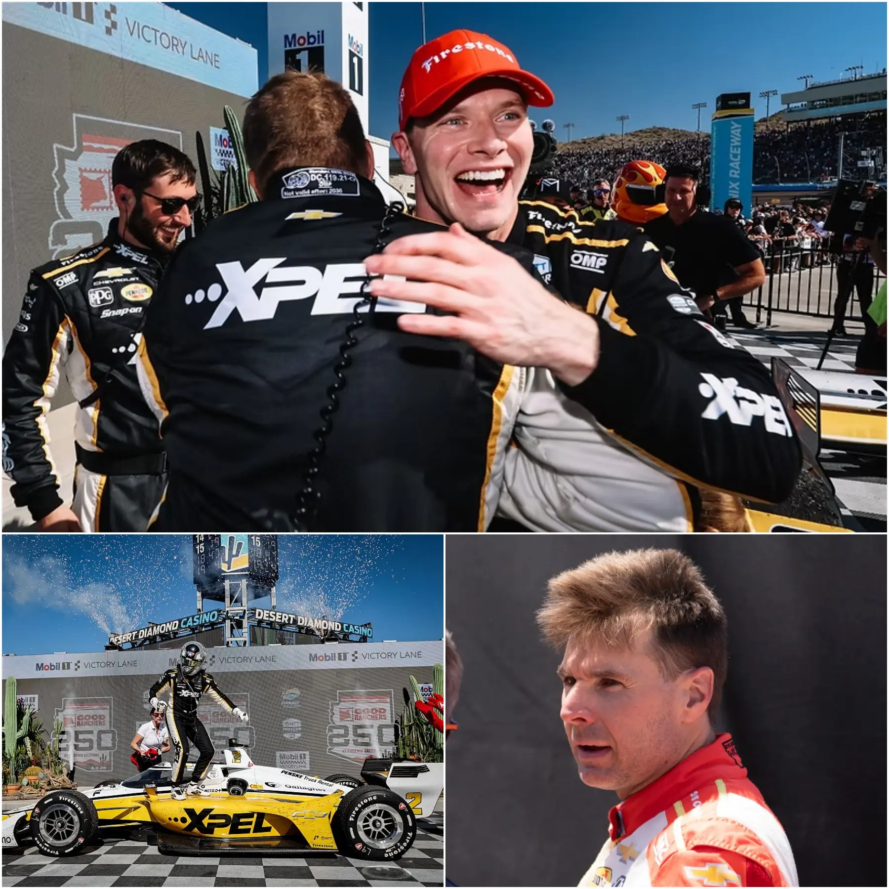 Cover Image for EXPLOSION!! Josef Newgarden completed a perfect weekend for Team Penske with a spectacular victory in the thrilling IndyCar race in Phoenix