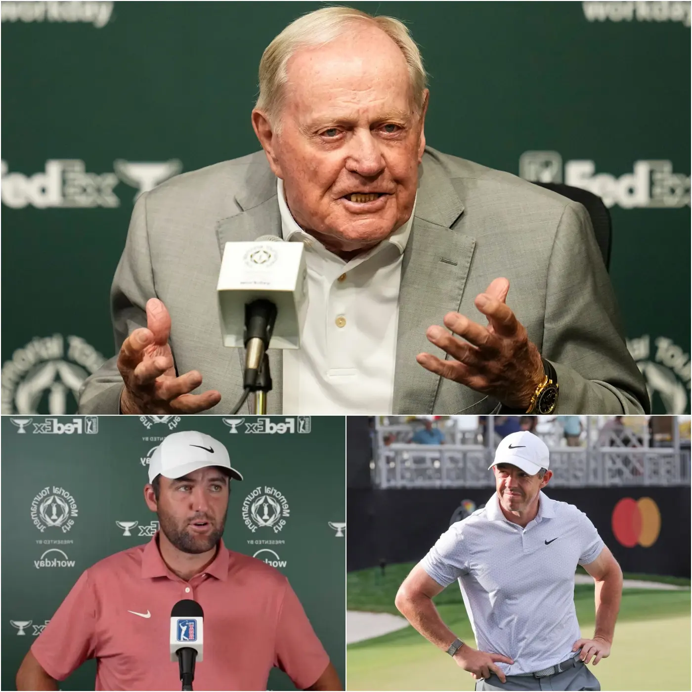 Cover Image for 🚨 BREAKING NEWS 🔴 Jack Nicklaus shocked the entire golf world when he unexpectedly called Rory McIlroy “a rare superstar of this generation.” But what truly surprised everyone was not the praise — it was Scottie Scheffler’s reaction that left the press conference room silent for several seconds… ⛳😲