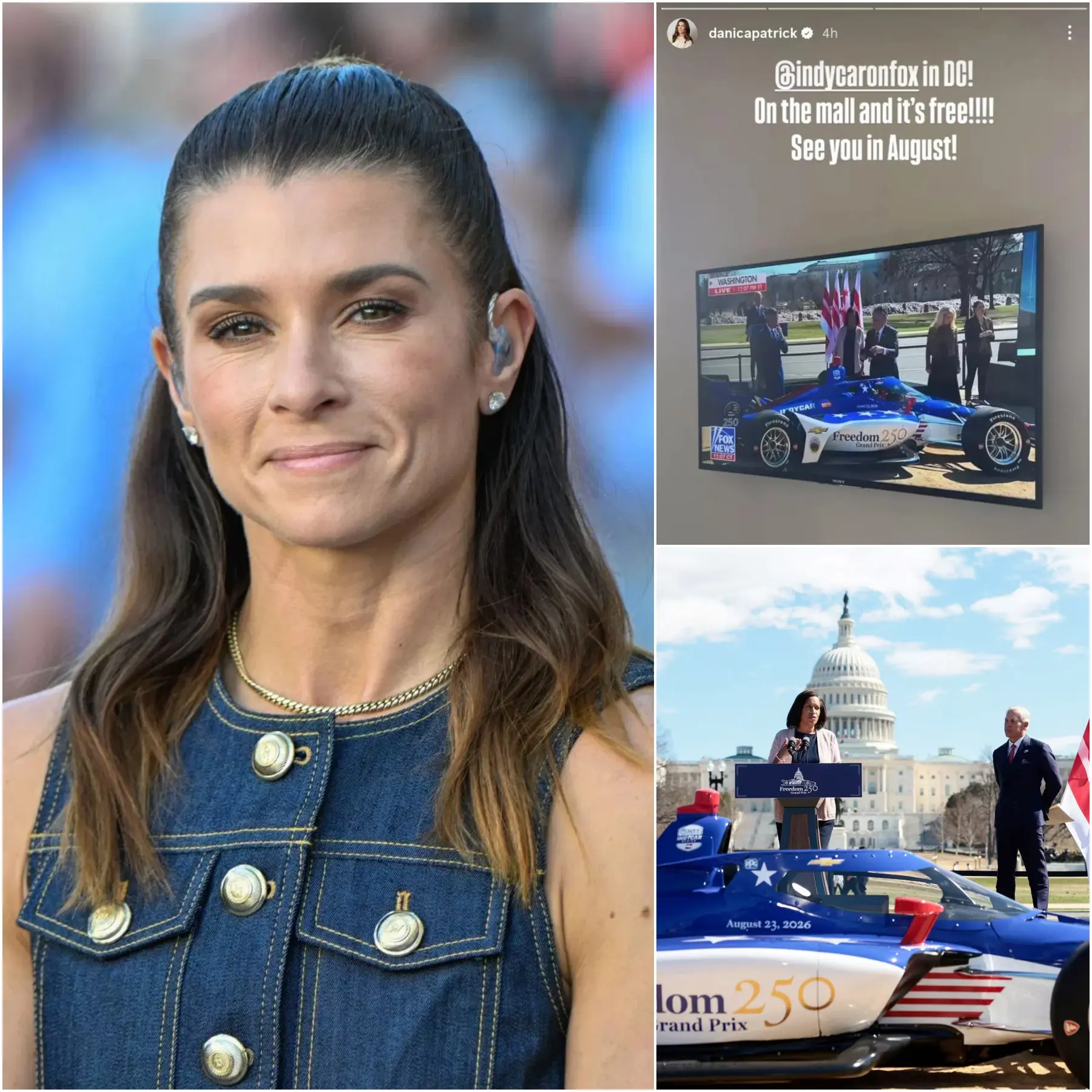 Cover Image for BREAKING NEWS: Danica Patrick unexpectedly hinted at a possible return to the IndyCar Freedom 250 GP race shortly after the official Washington DC track map was release