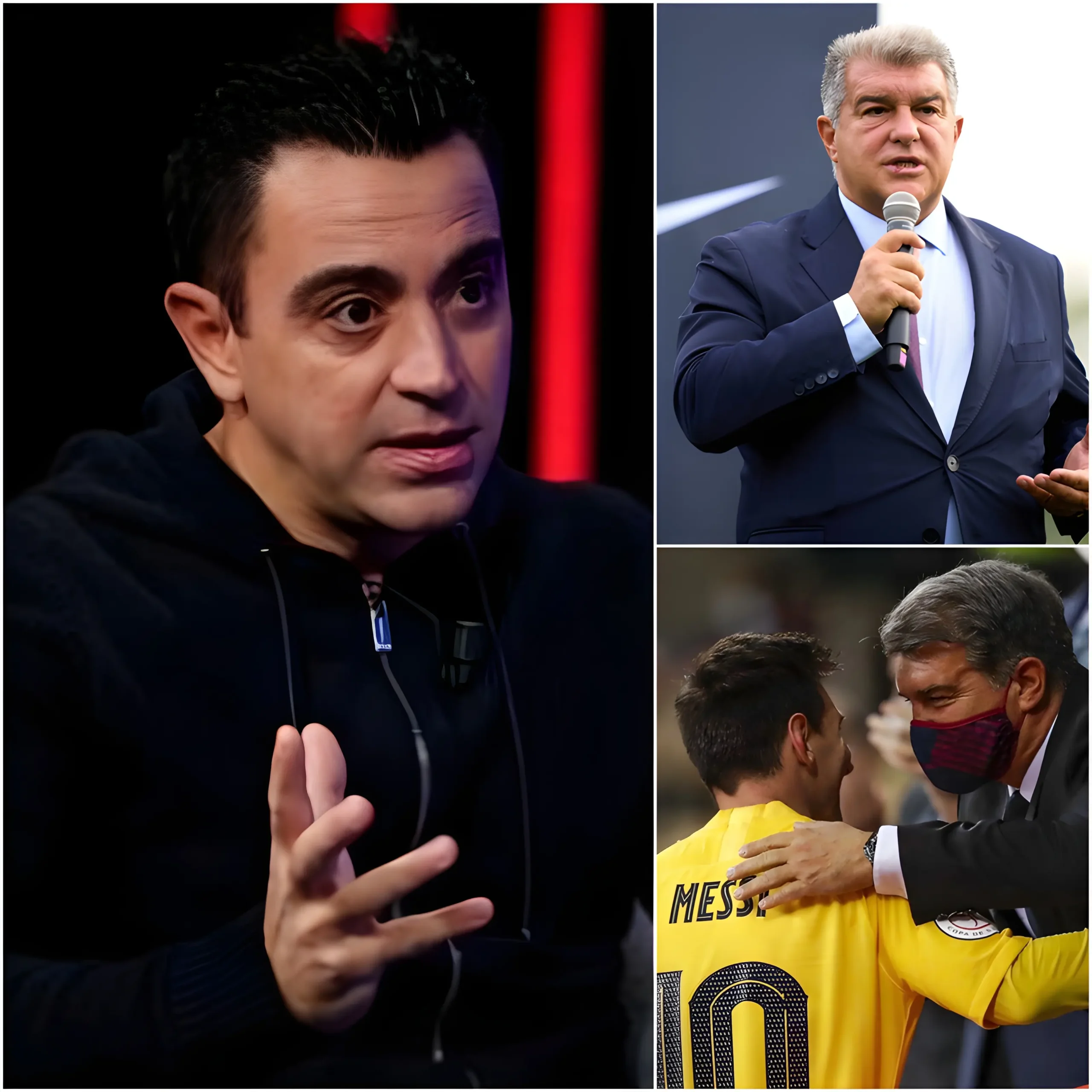 Cover Image for “Laporta did everything he could to prevent Messi from returning to Barcelona. He even used a very disgraceful way to insult Lionel…” former midfielder Xavi shared in his latest interview.