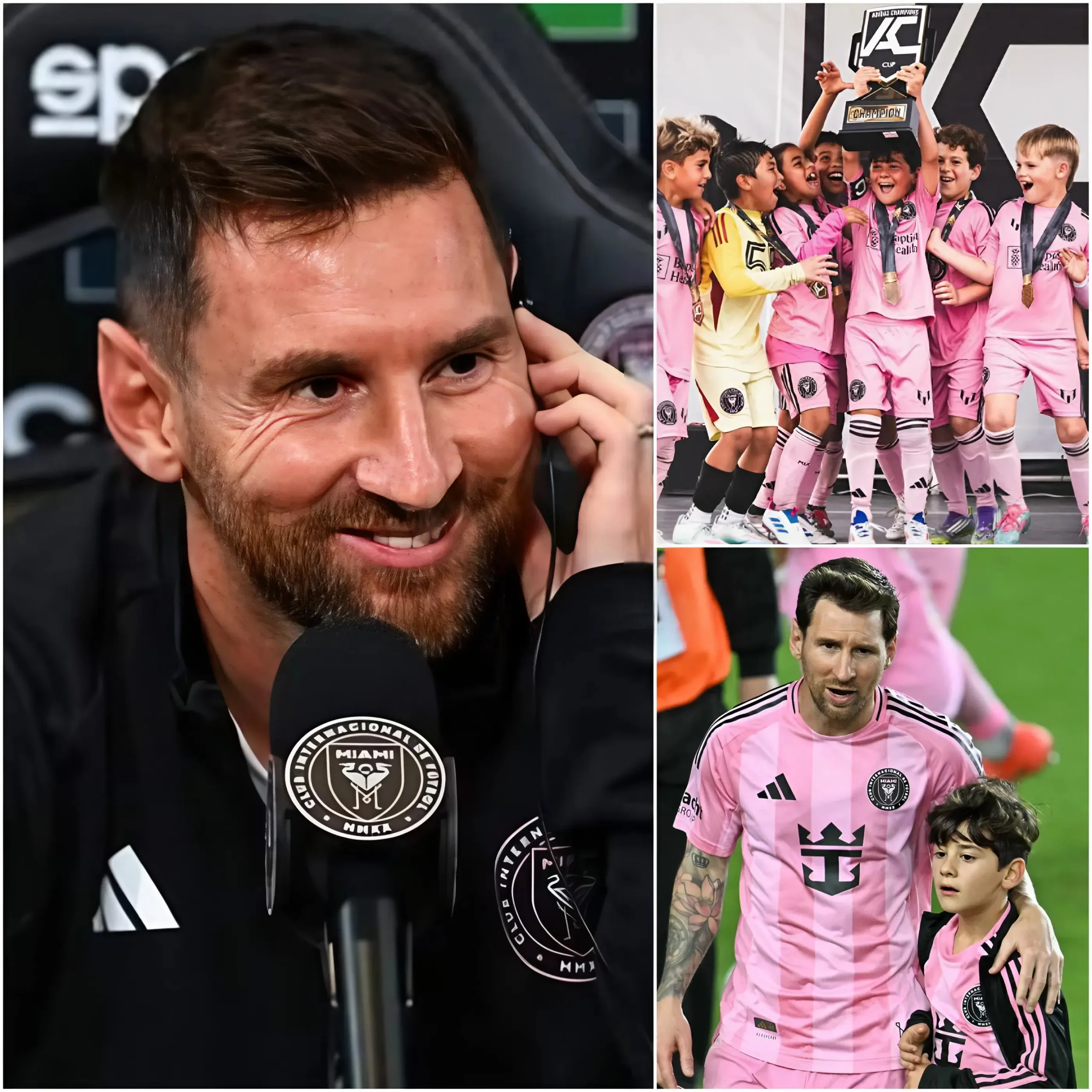 Cover Image for GOOD NEWS: Lionel Messi’s son, Ciro Messi, has achieved another notable milestone by winning an additional title with Inter Miami’s youth team. However, instead of offering lavish praise, his father Lionel delivered a brief six-word message that left many astonished at the way the Inter Miami captain approaches parenting.