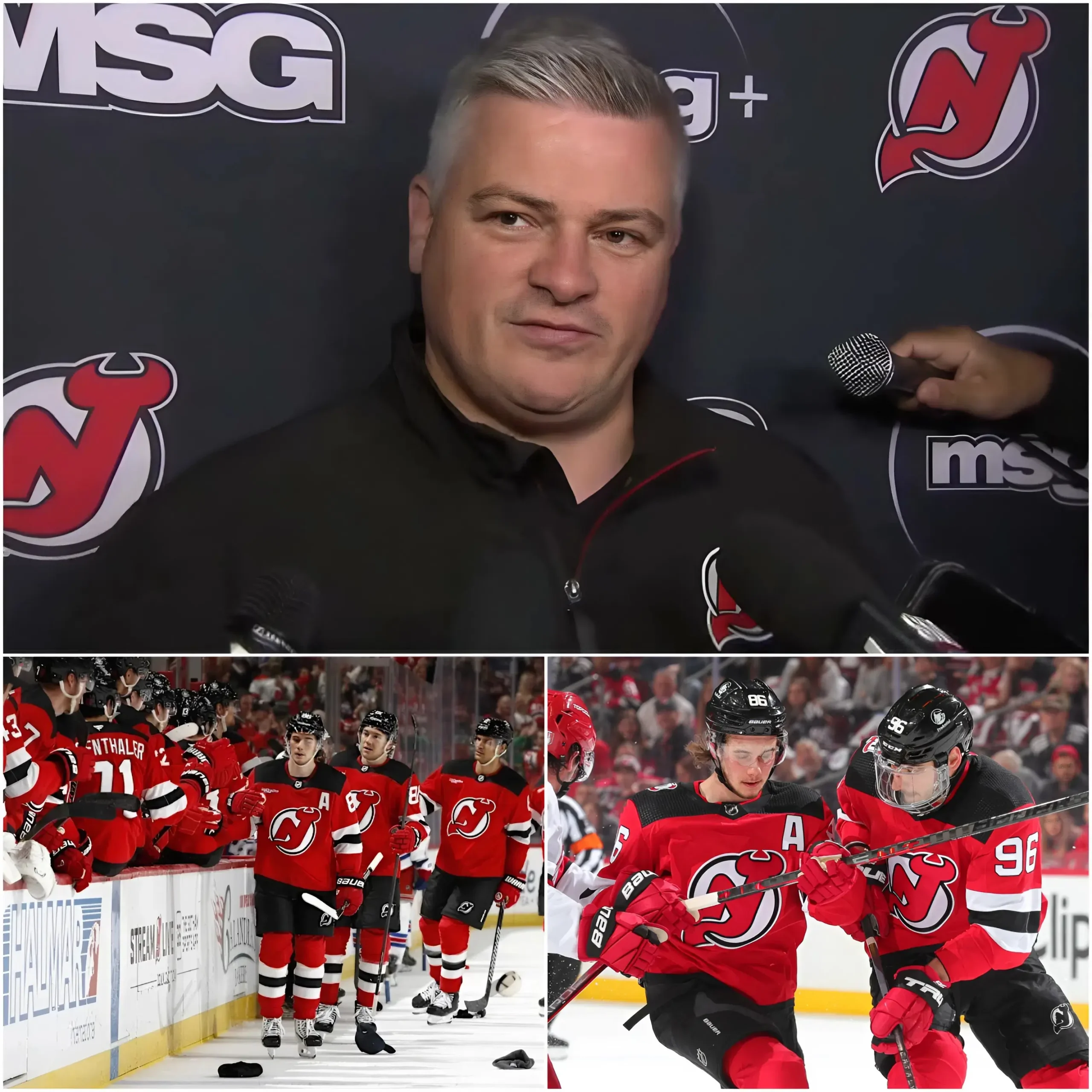Cover Image for BREAKING NEWS: The New Jersey Devils locker room erupted after two players were immediately suspended for openly defying head coach Sheldon Keefe — who later delivered a chilling warning to the rest of the team.
