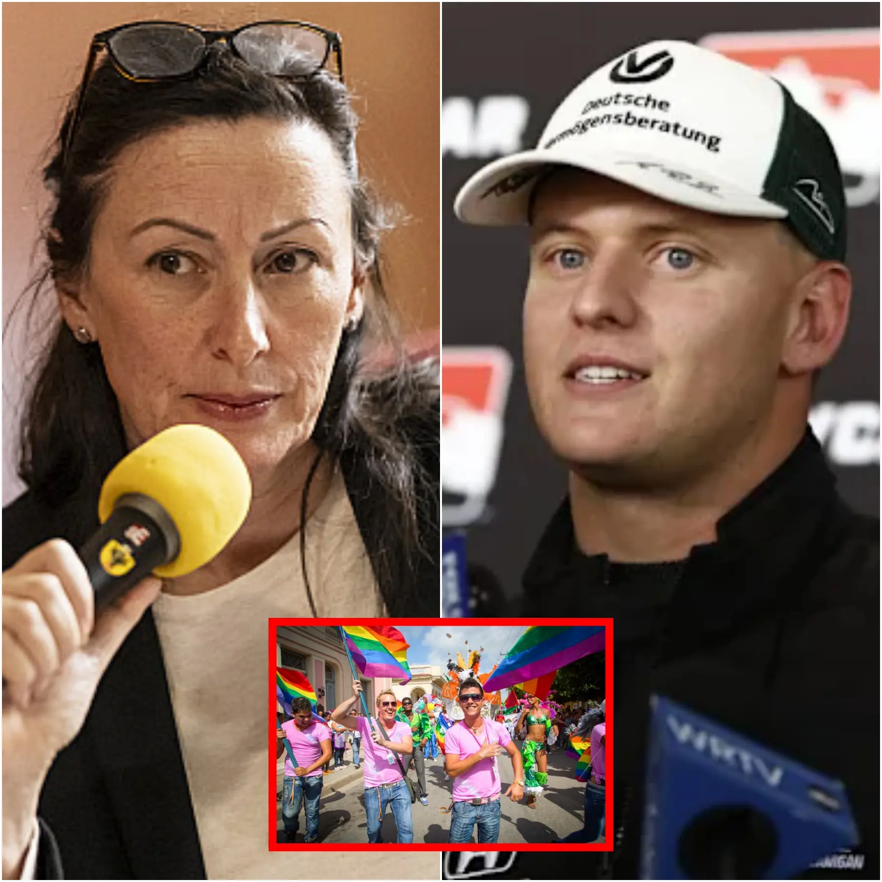 Cover Image for 🔥 “SIT DOWN, I AM NOT A PAVING PLACE FOR THE LGBT!” Mick Schumacher left spokesperson Nicole Lamon speechless and stunned in the middle of a live broadcast!