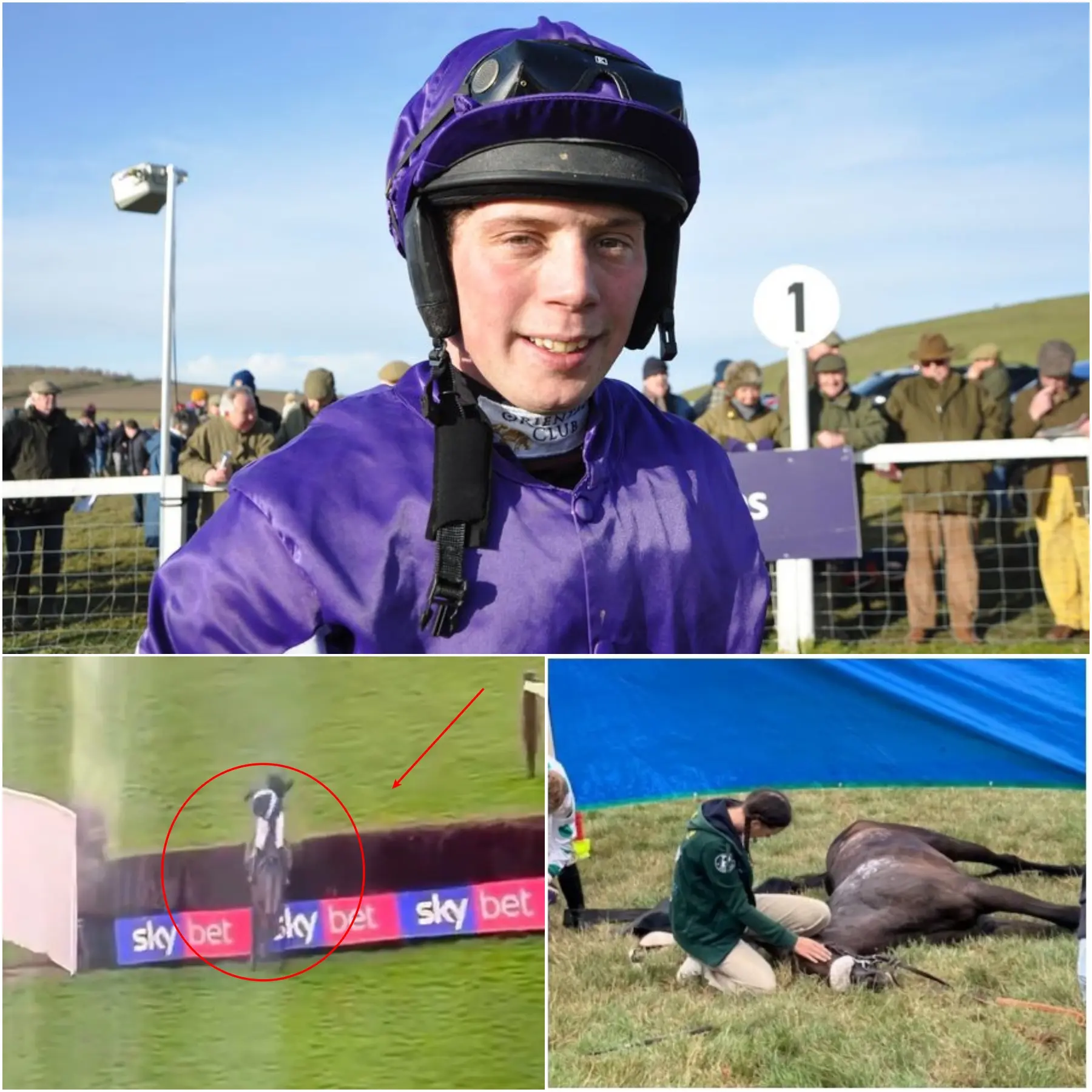 Cover Image for A moment that shocked fans: jockey Charlie Marshall forced his nearly exhausted 10-year-old horse through the final hurdles in a bizarre, chaotic finish to the race, prompting the BHA to state