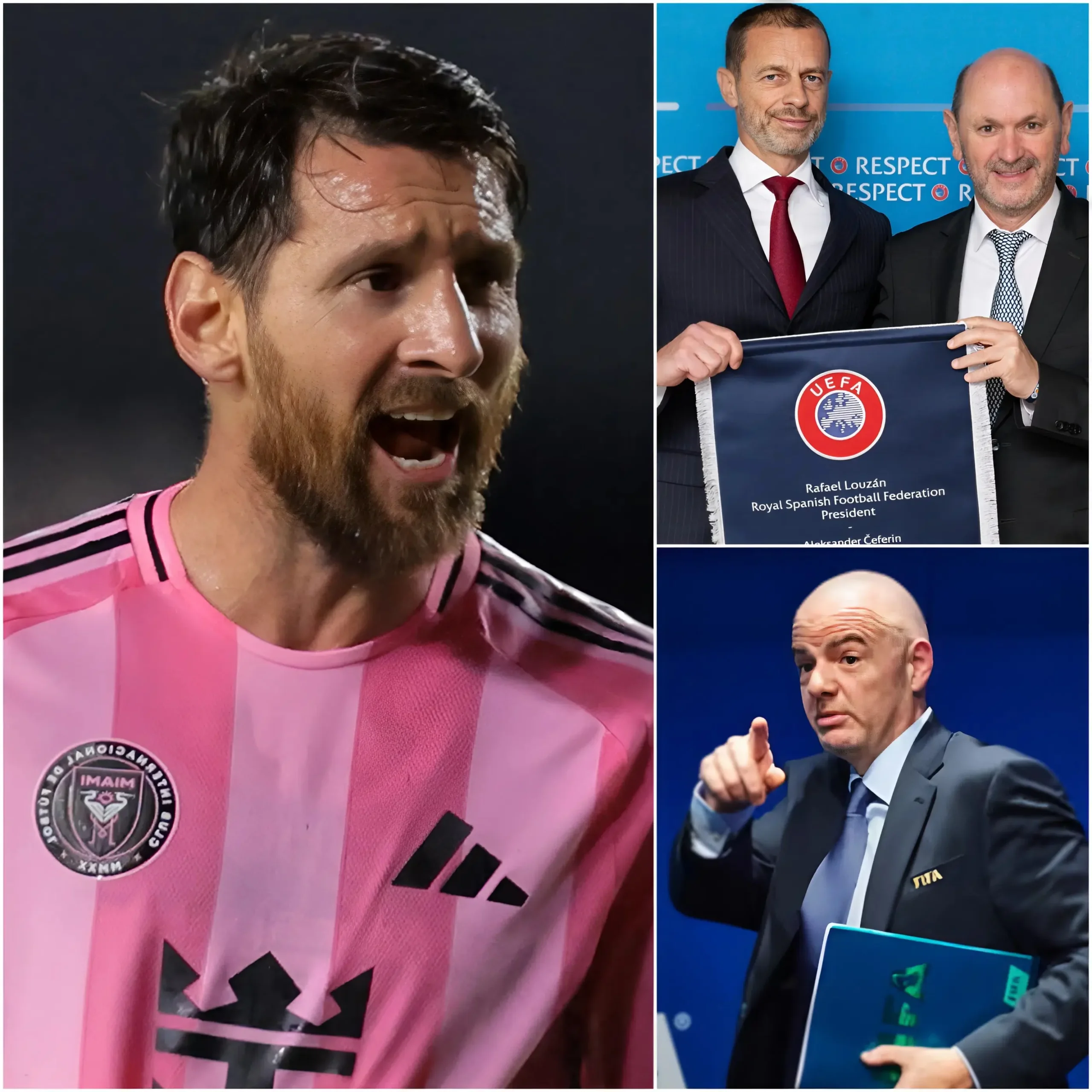 Cover Image for TENSIONS RISE: Lionel Messi has publicly criticized UEFA and the RFEF (Spanish Football Federation) after the two organizations attempted to arrange the Finalissima to be held at the Bernabéu Stadium in Madrid.