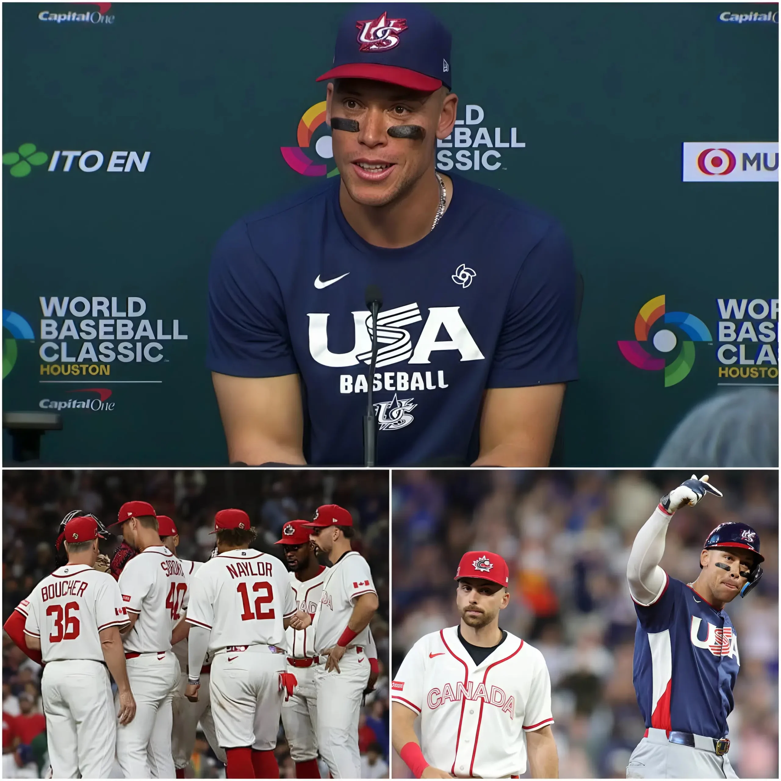 Cover Image for 🔥 “THIS IS NOT FAIR!” Players from Team Canada angrily refused to accept their elimination by Team USA — they filed a complaint with the umpire, accusing their opponents of cheating but without any evidence. However, with just five calm words from Team USA star Aaron Judge, the entire Canadian team immediately fell silent in bitterness after the defeat!