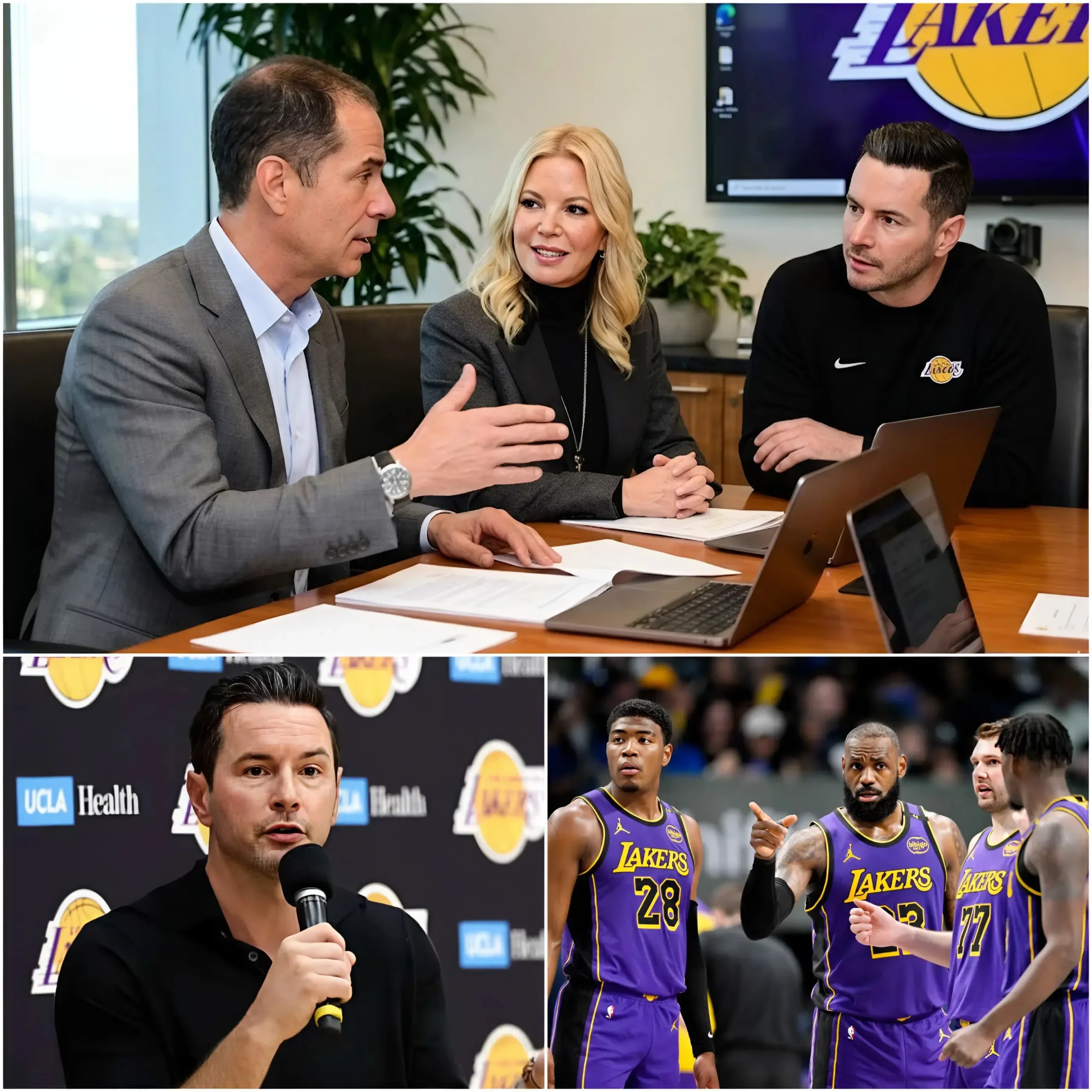 Cover Image for 🛑 5 MINUTES AGO: The management of the Los Angeles Lakers has announced a list of six players who will leave Crypto.com Arena this coming summer. A meeting took place between Rob Pelinka, Jeanie Buss, and the coaching staff. The final decision was reached after five hours of intense discussions.