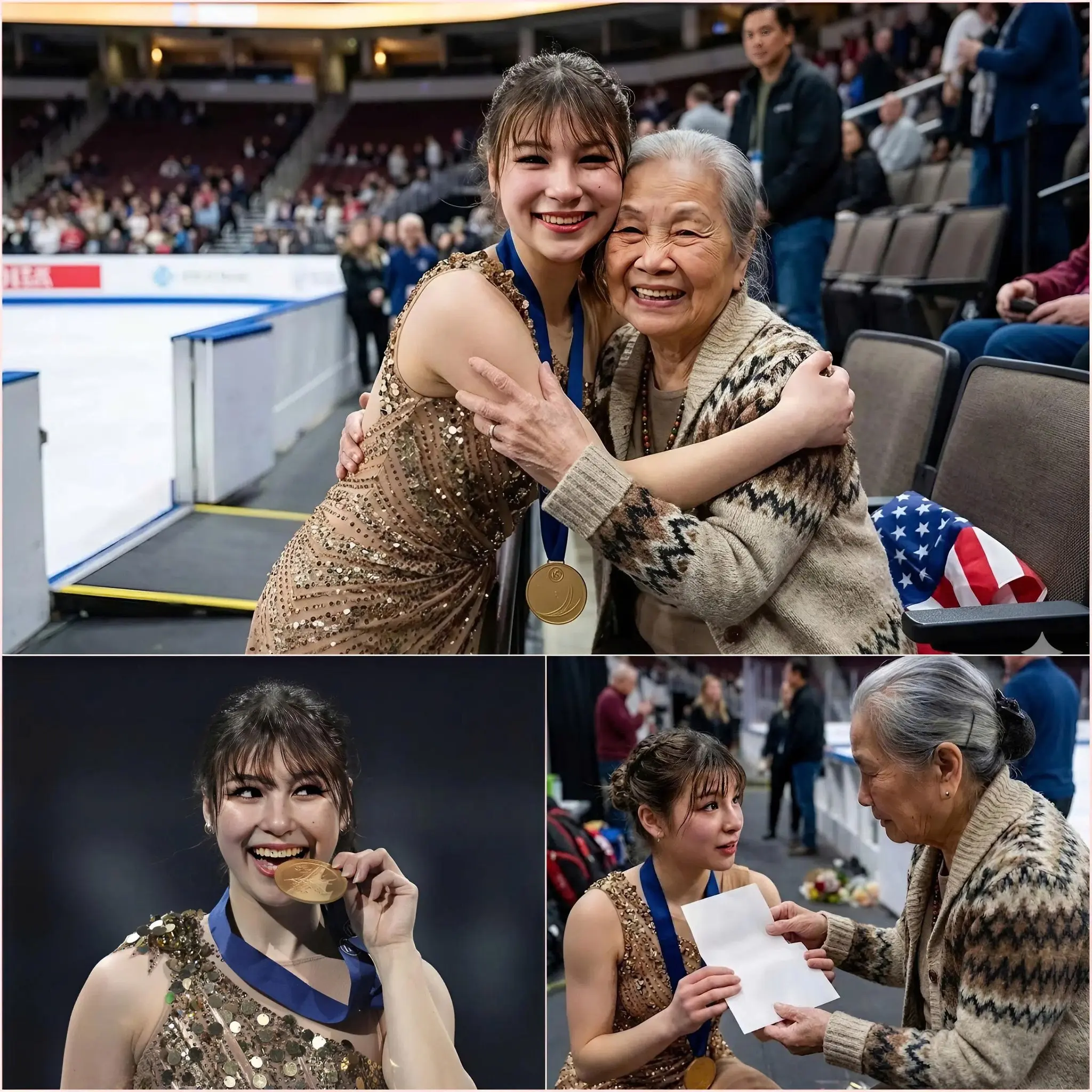 Cover Image for After her performance in Milano, Alysa Liu stunned the arena by turning away from the cameras to acknowledge Mollie, a great-grandmother who sold everything to watch her skate. Breaking audience-contact rules, Liu thanked her with twelve heartfelt words, leaving Mollie in tears and the internet deeply moved. 🚨