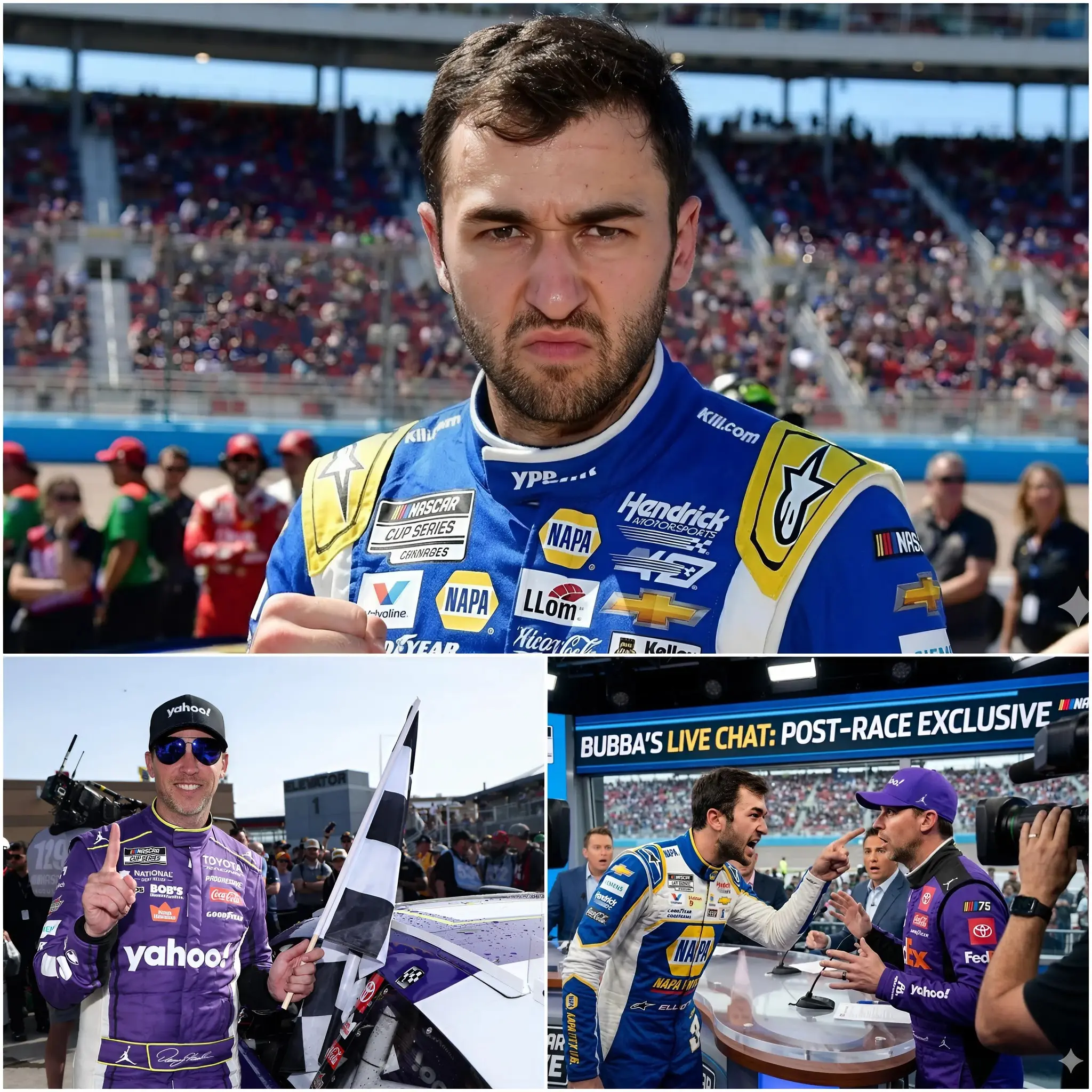 Cover Image for 💥”HE DOESN’T DESERVE THAT SPOT.” Chase Elliott publicly voiced his frustration, openly criticizing Denny Hamlin’s leading position directly to the media. He argued that, given his performance, finishing in second place was clearly a gross injustice. He also specifically called upon NASCAR to launch an immediate investigation…