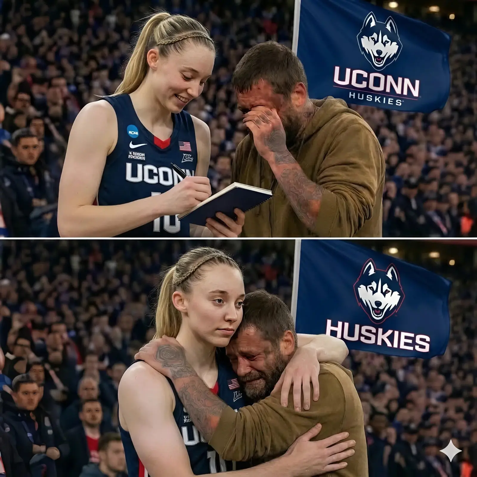 Cover Image for 💥 Security staff tried to stop him, but Allie Ziebell shook her head and said, “Let him come closer.” A man wearing worn-out sneakers and a faded baseball cap was trying to hand over a handwritten letter while Allie Ziebell was greeting fans at a post-match meet-and-greet.